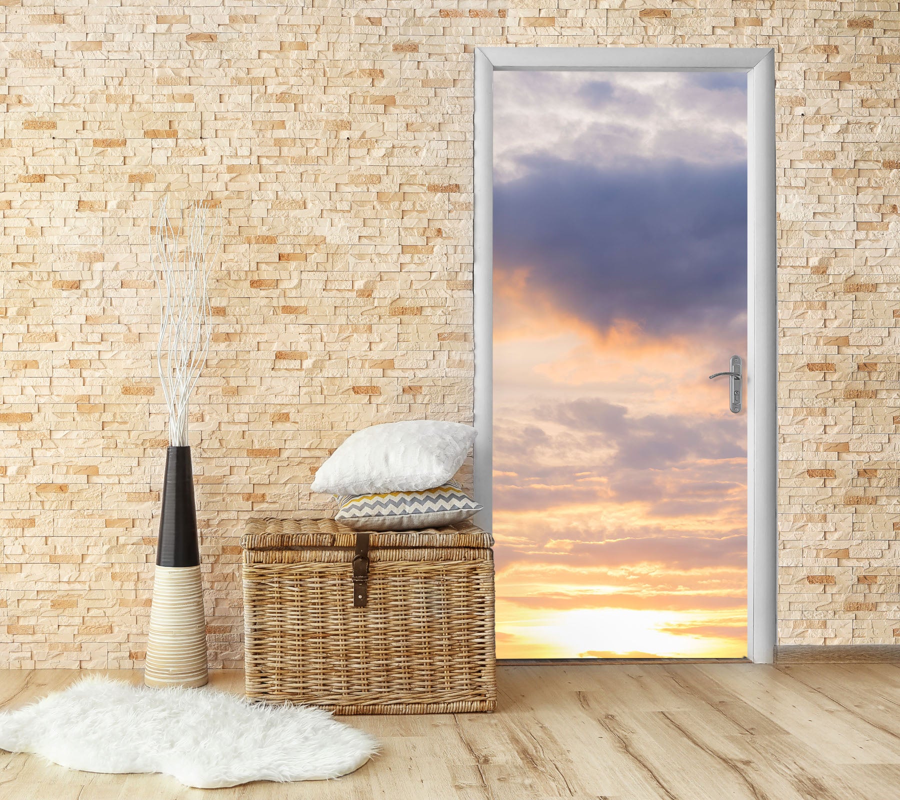 3D Dusk Sky 5193 Assaf Frank Door Mural