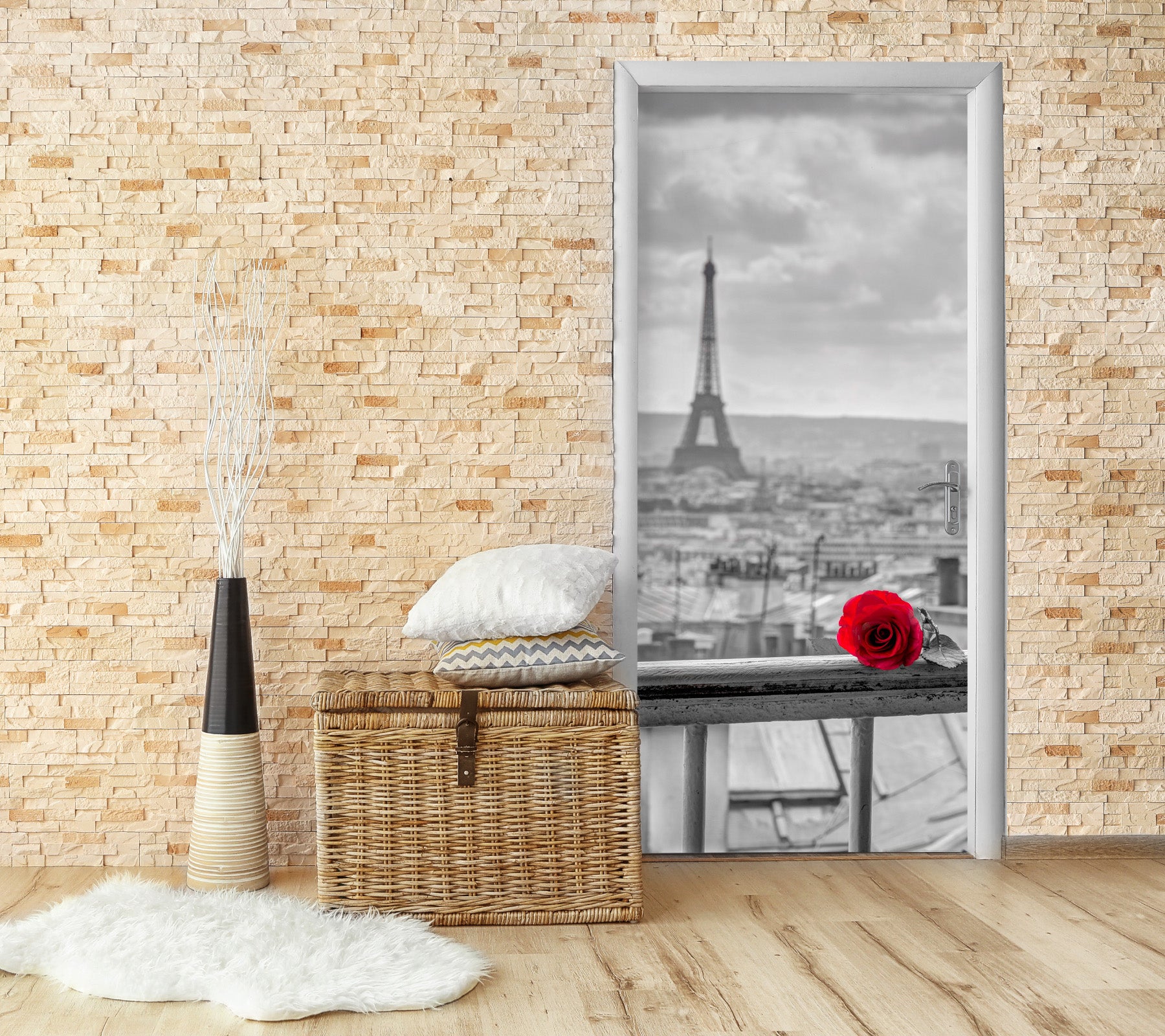 3D Eiffel Tower 101166 Assaf Frank Door Mural