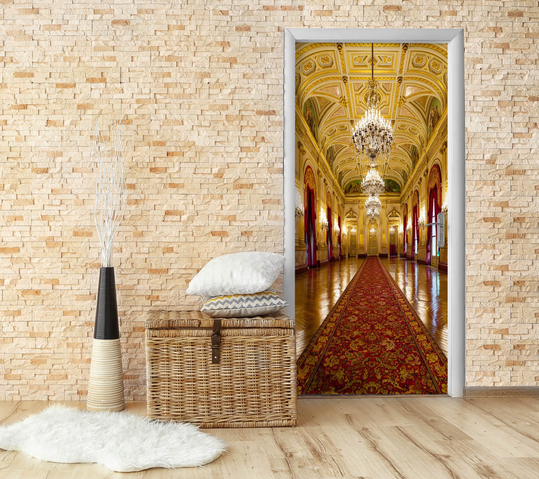 3D Carpet Corridor 22118 Door Mural