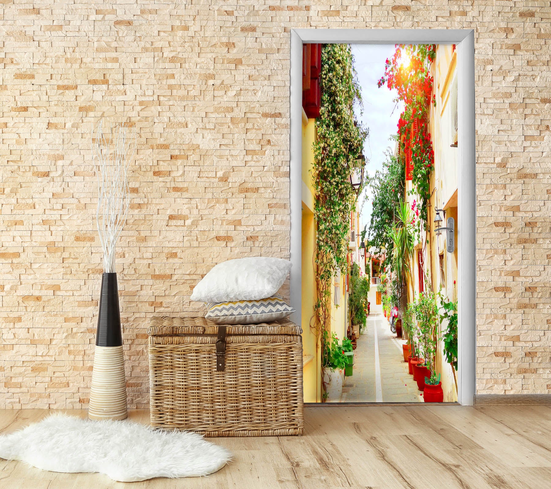 3D Flower Room 22133 Door Mural
