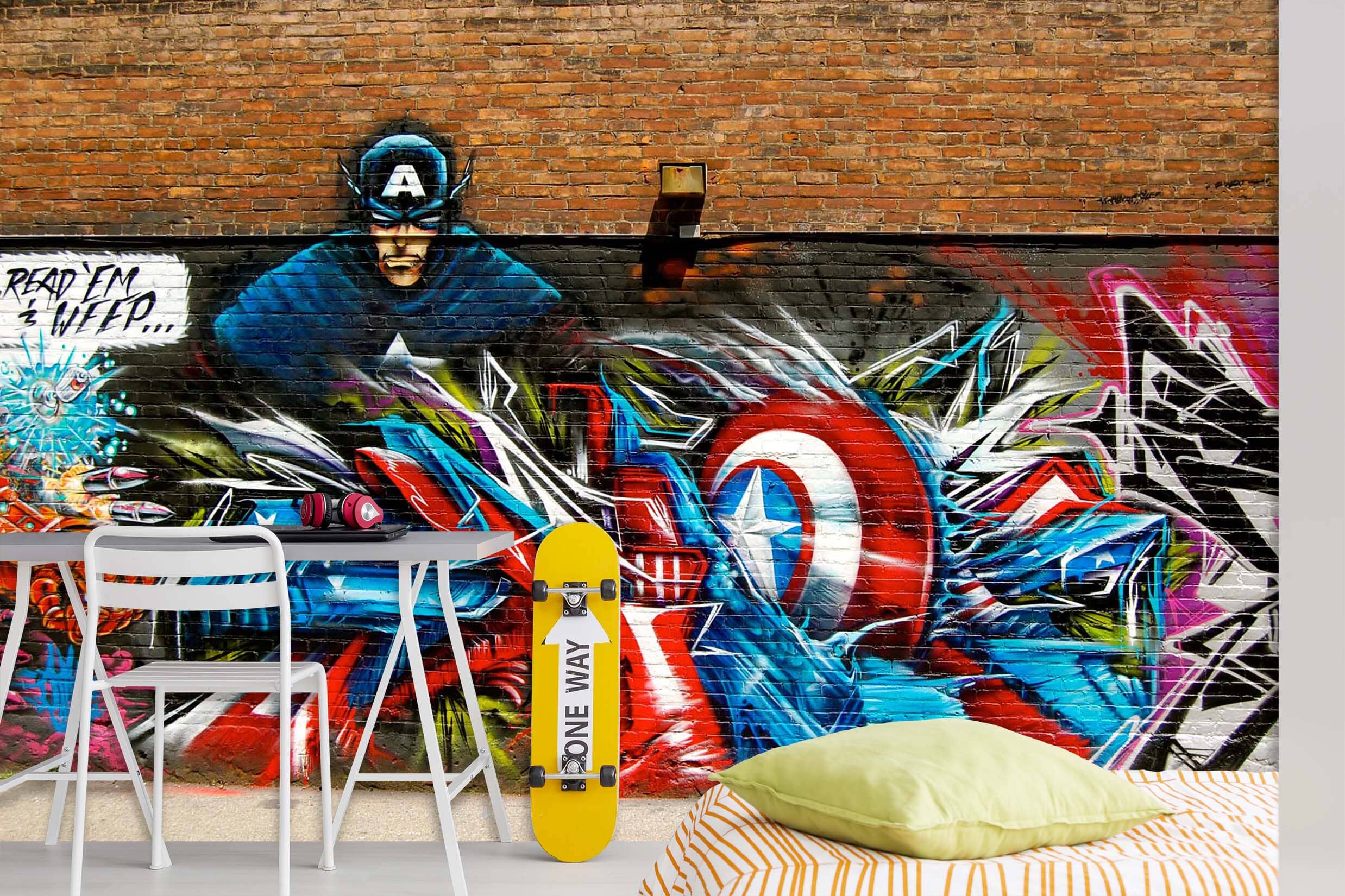 3D Iron Man Graffiti 028 Wall Murals Wallpaper AJ Wallpaper 2