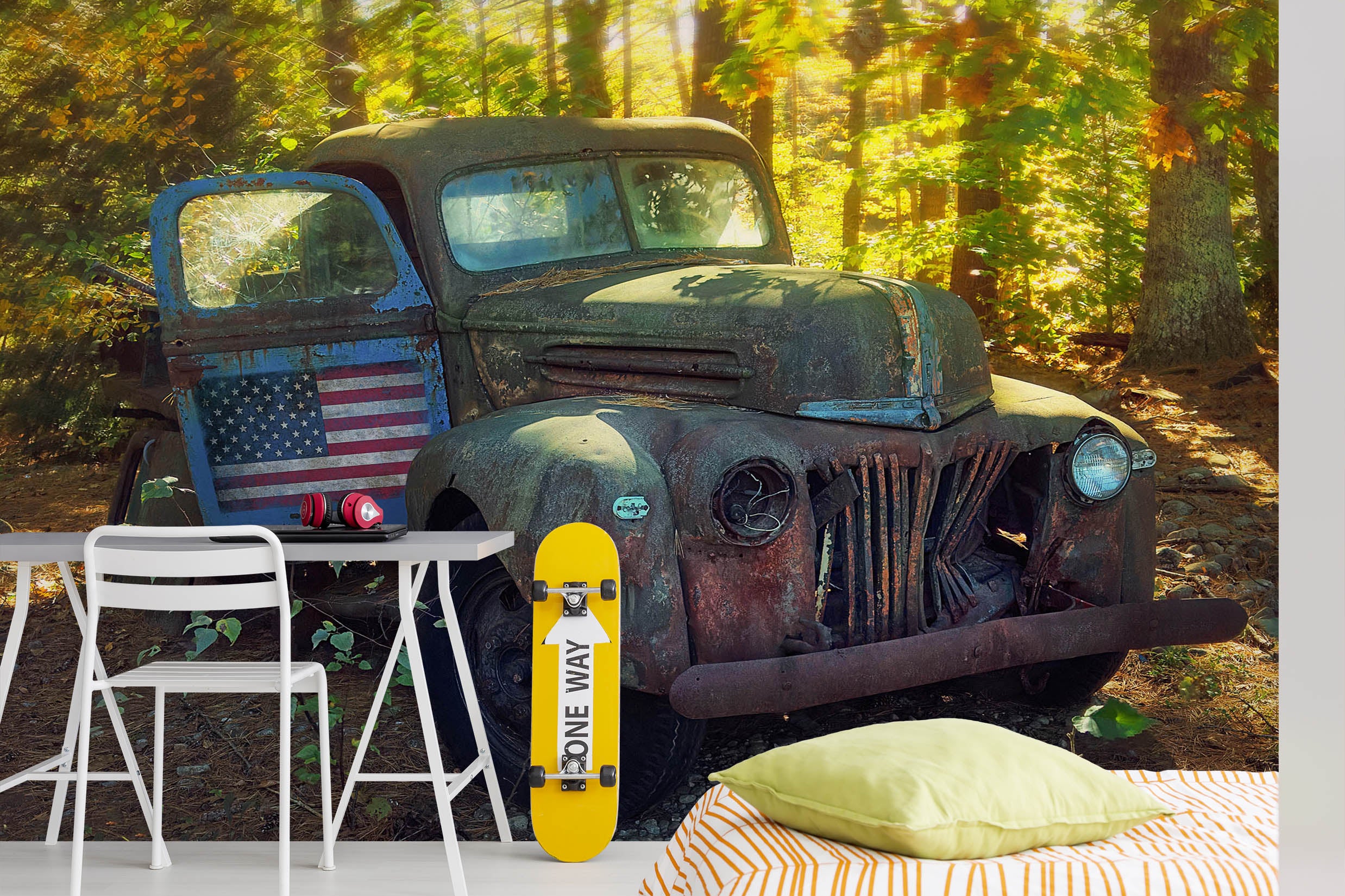 3D Woods Car 85016 Jerry LoFaro Wall Mural Wall Murals