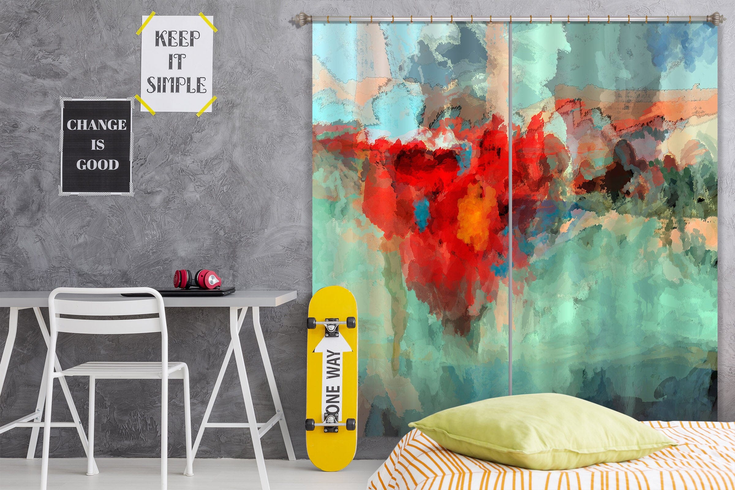 3D Red Smoke 247 Michael Tienhaara Curtain Curtains Drapes Curtains AJ Creativity Home