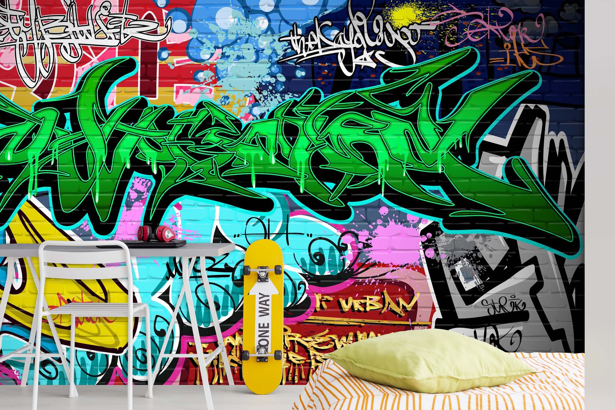 3D Graffiti Wall Painting 043 Wall Murals Wallpaper AJ Wallpaper 2