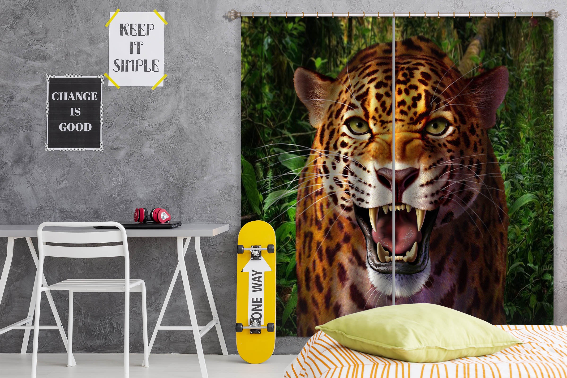 3D Leopard 86082 Jerry LoFaro Curtain Curtains Drapes