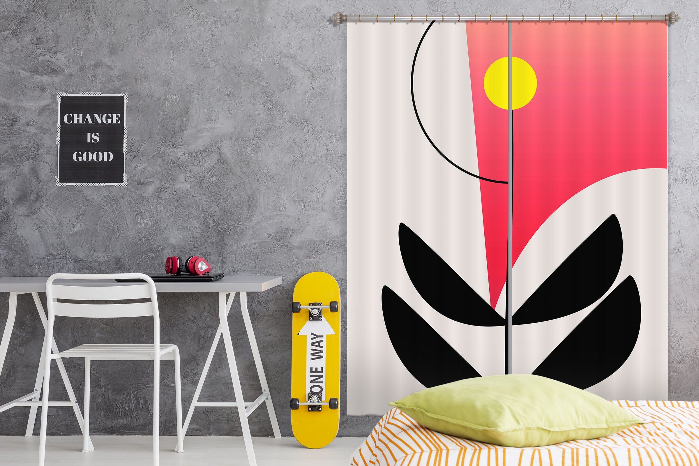 3D Rainbow Rain 1102 Boris Draschoff Curtain Curtains Drapes Curtains AJ Creativity Home