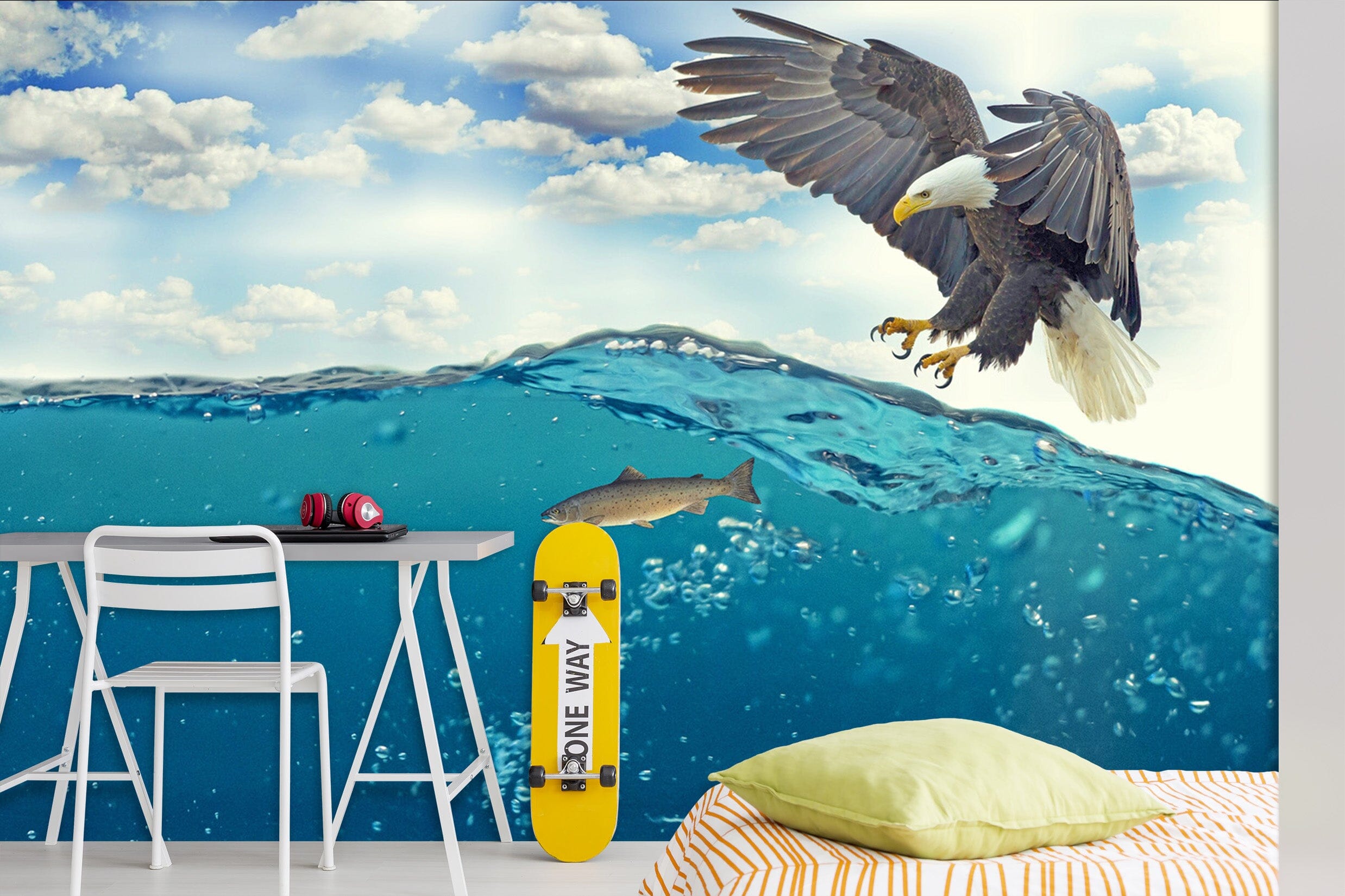 3D Eagle Sea Fish 274 Wall Murals Wallpaper AJ Wallpaper 2