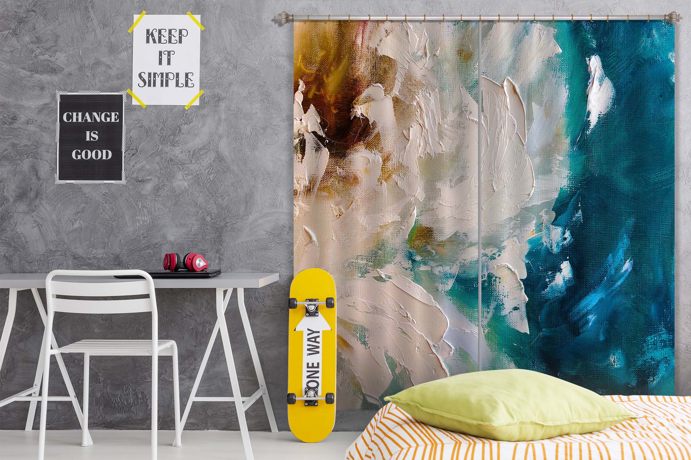 3D White Pigment 2417 Skromova Marina Curtain Curtains Drapes