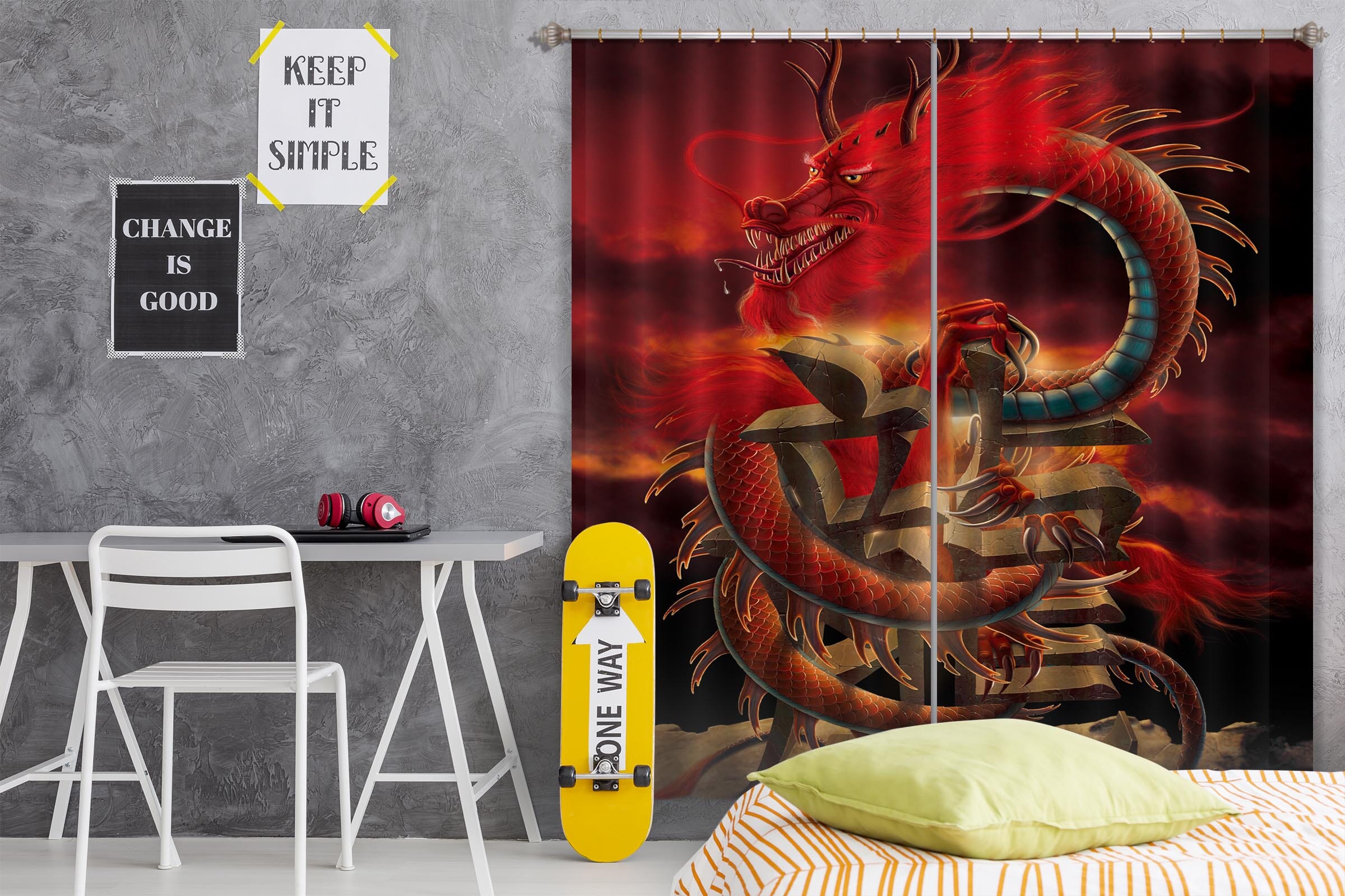 3D Chinese Dragon Def 022 Vincent Hie Curtain Curtains Drapes Curtains AJ Creativity Home