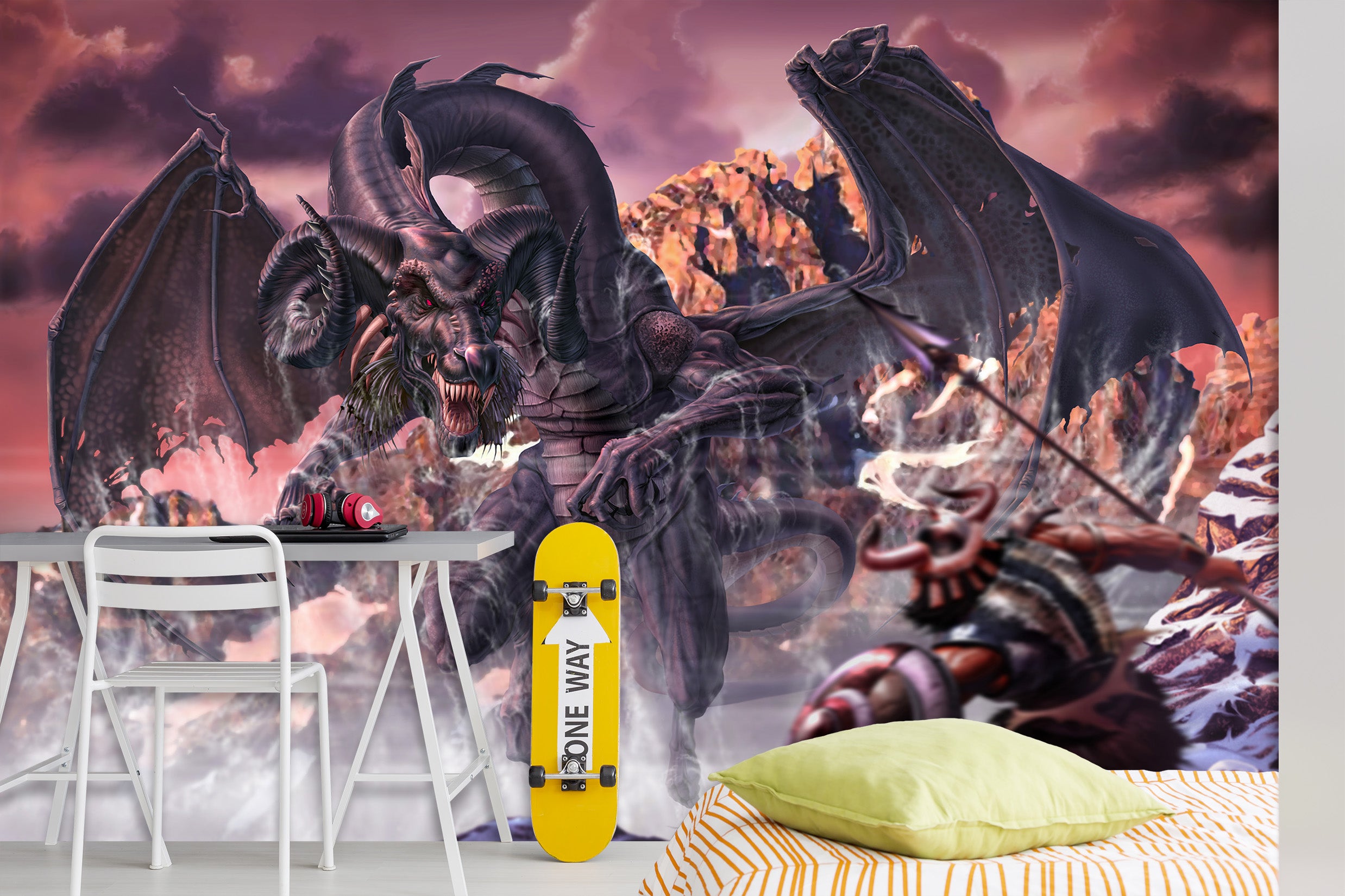 3D Dragon Warrior 5001 Tom Wood Wall Mural Wall Murals