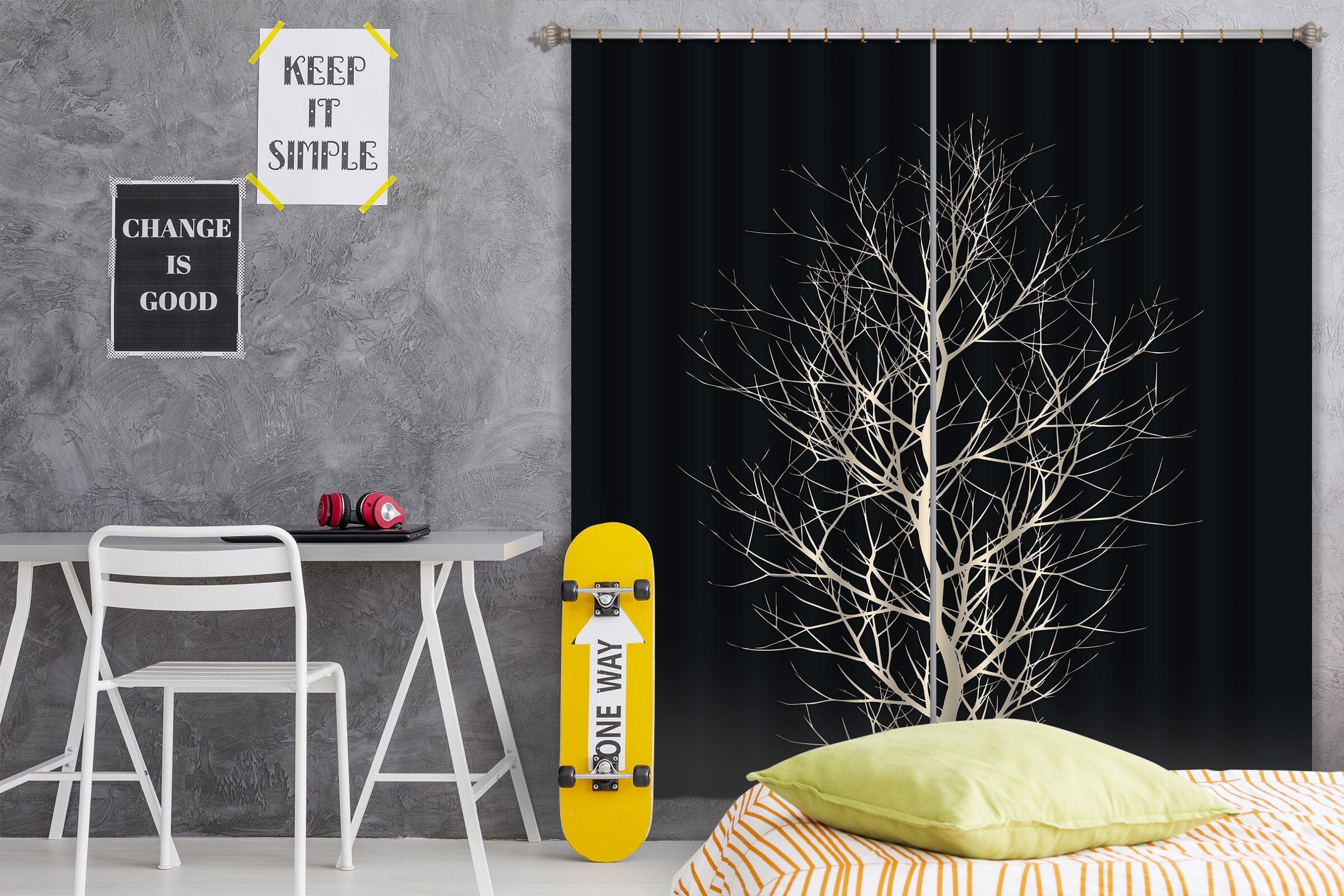 3D The White Tree 062 Boris Draschoff Curtain Curtains Drapes Curtains AJ Creativity Home