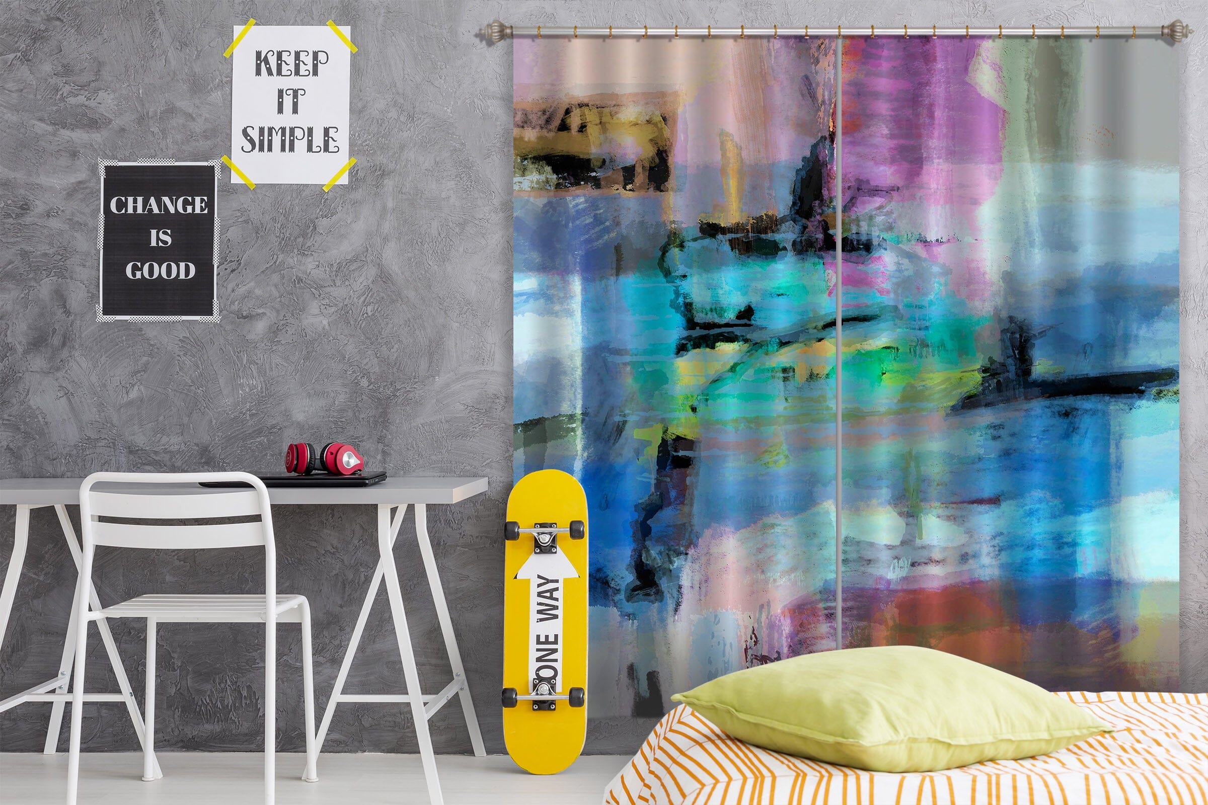 3D Painted Blue 219 Michael Tienhaara Curtain Curtains Drapes Curtains AJ Creativity Home