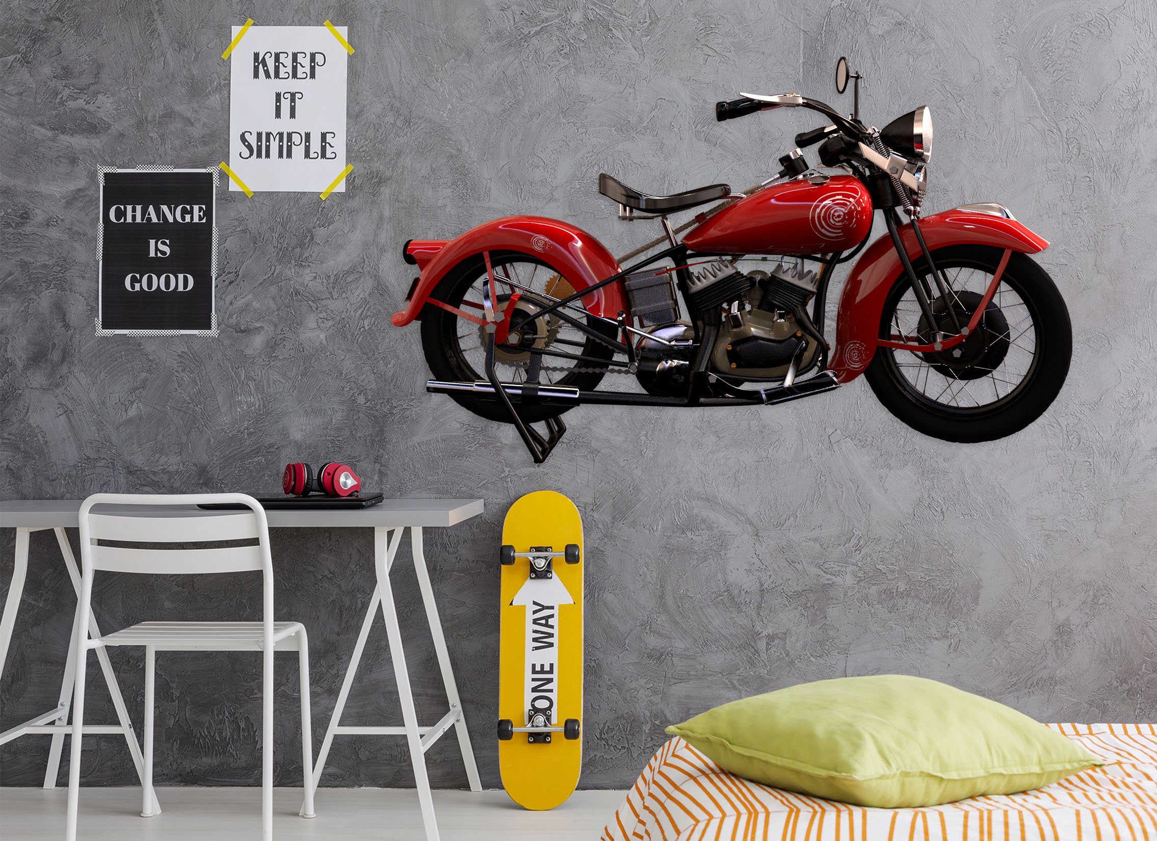 3D Red Motorcycle 222 Vehicles Wallpaper AJ Wallpaper