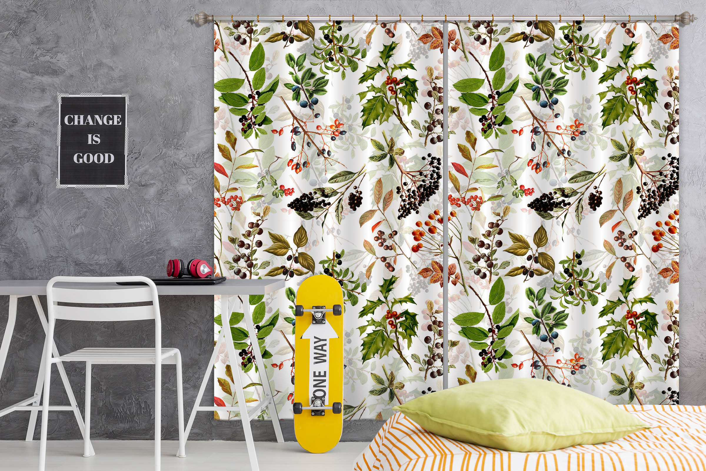 3D Red Fruit 271 Uta Naumann Curtain Curtains Drapes