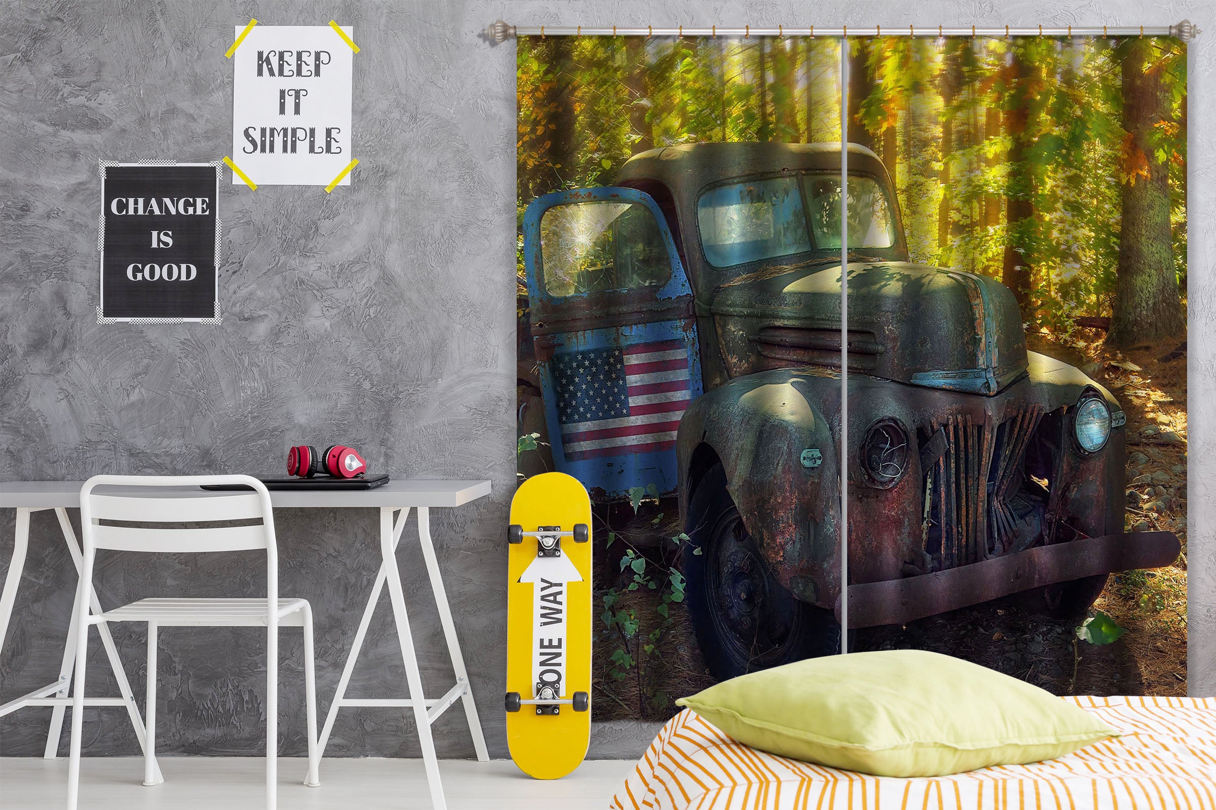 3D Scrap Car 86078 Jerry LoFaro Curtain Curtains Drapes