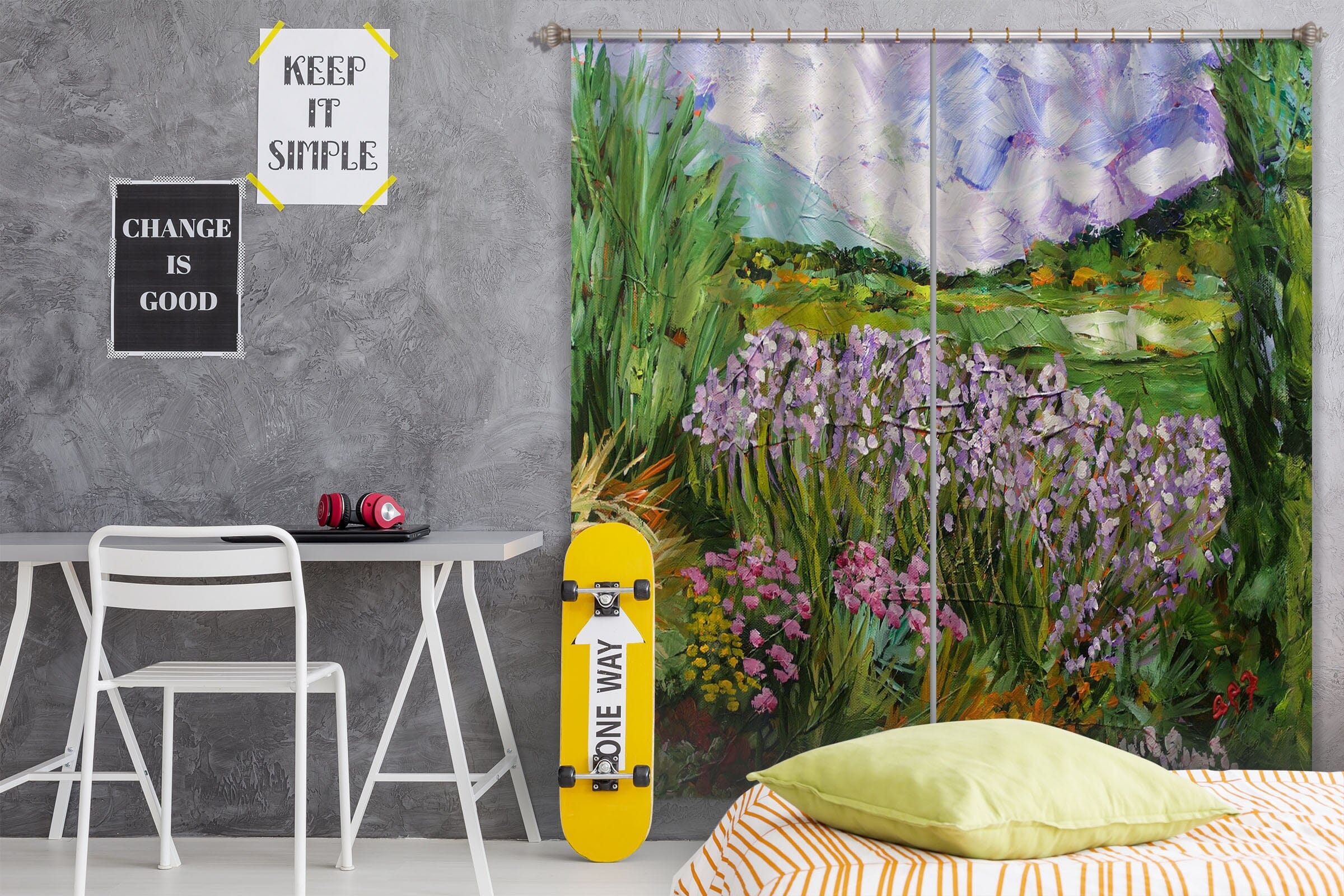 3D Purple Flowers 259 Allan P. Friedlander Curtain Curtains Drapes Curtains AJ Creativity Home