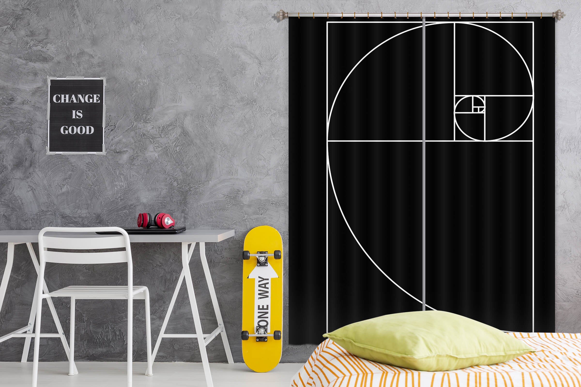 3D White Lines 1100 Boris Draschoff Curtain Curtains Drapes Curtains AJ Creativity Home