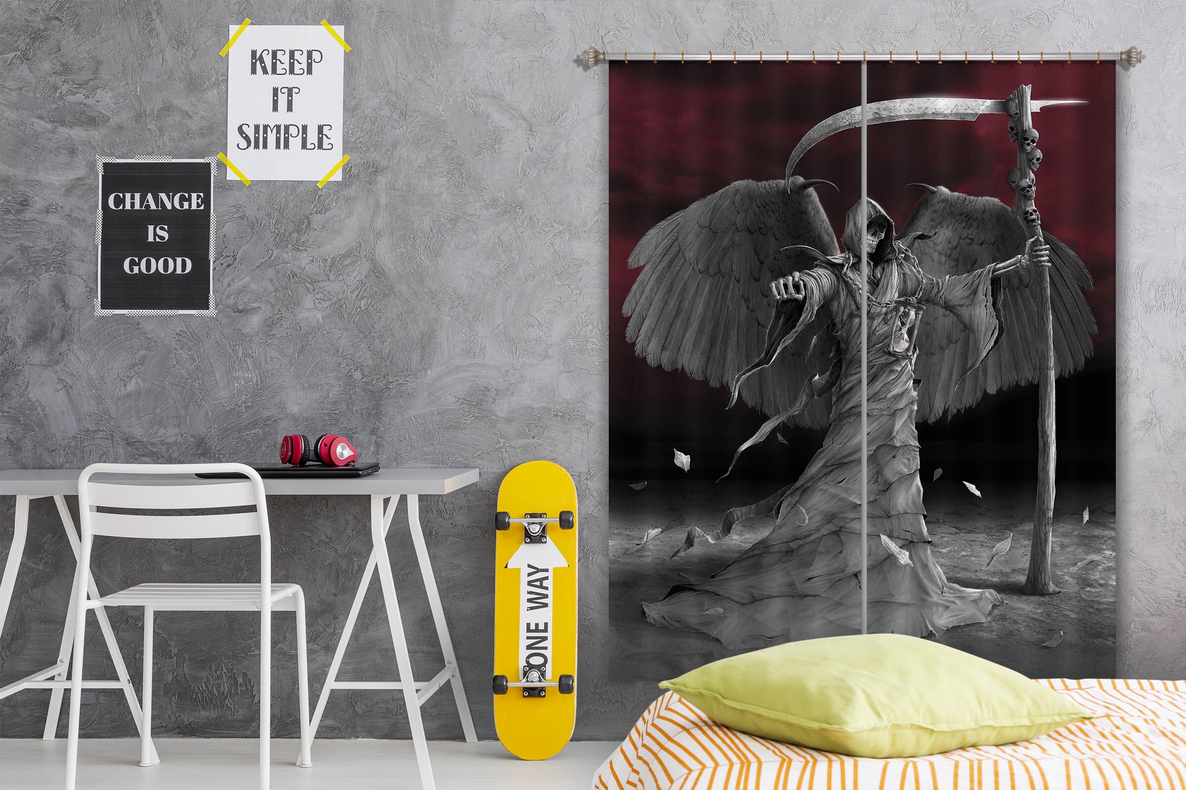 3D Time Is Up 083 Vincent Hie Curtain Curtains Drapes Curtains AJ Creativity Home