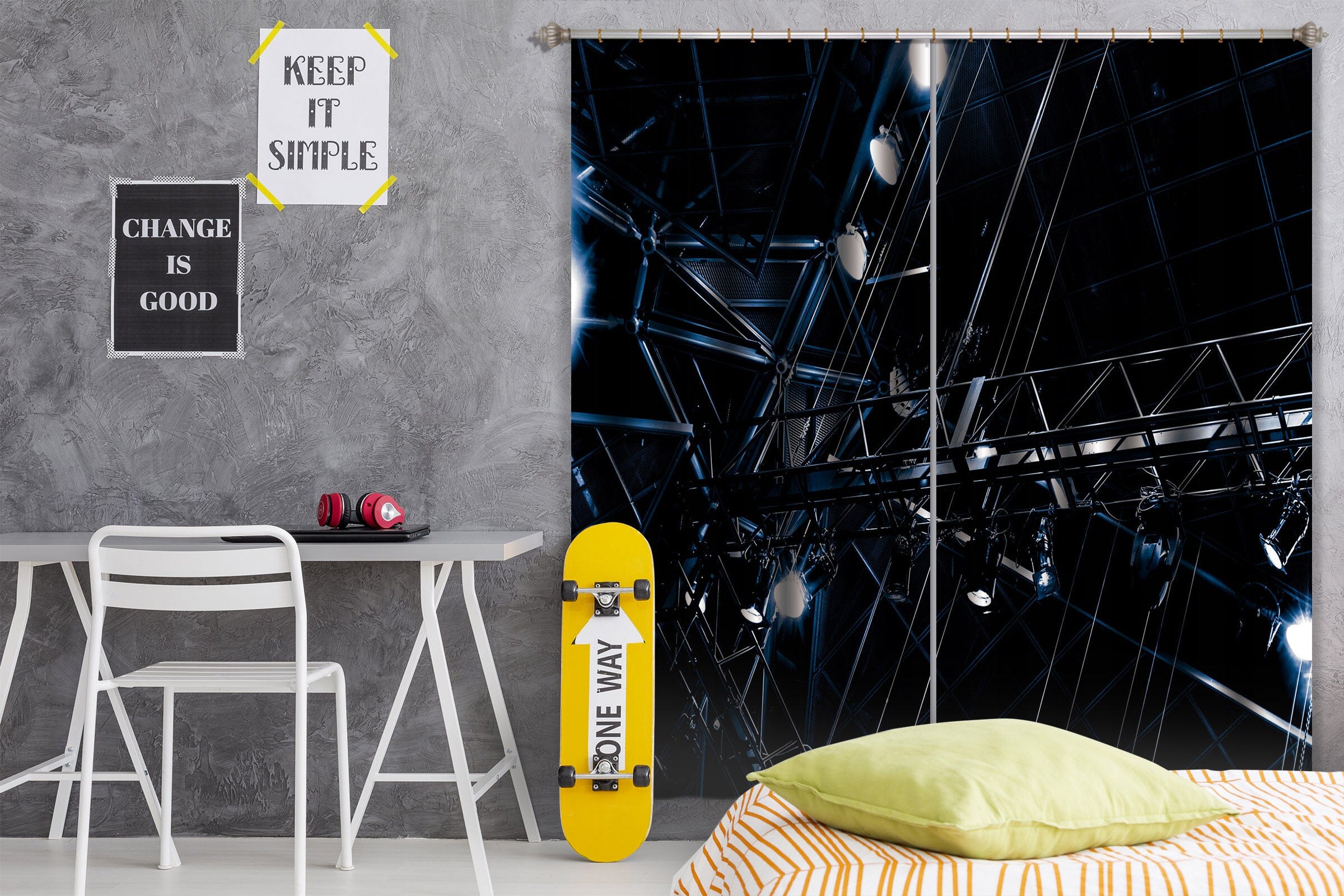 3D Sky Lights 044 Noirblanc777 Curtain Curtains Drapes Curtains AJ Creativity Home