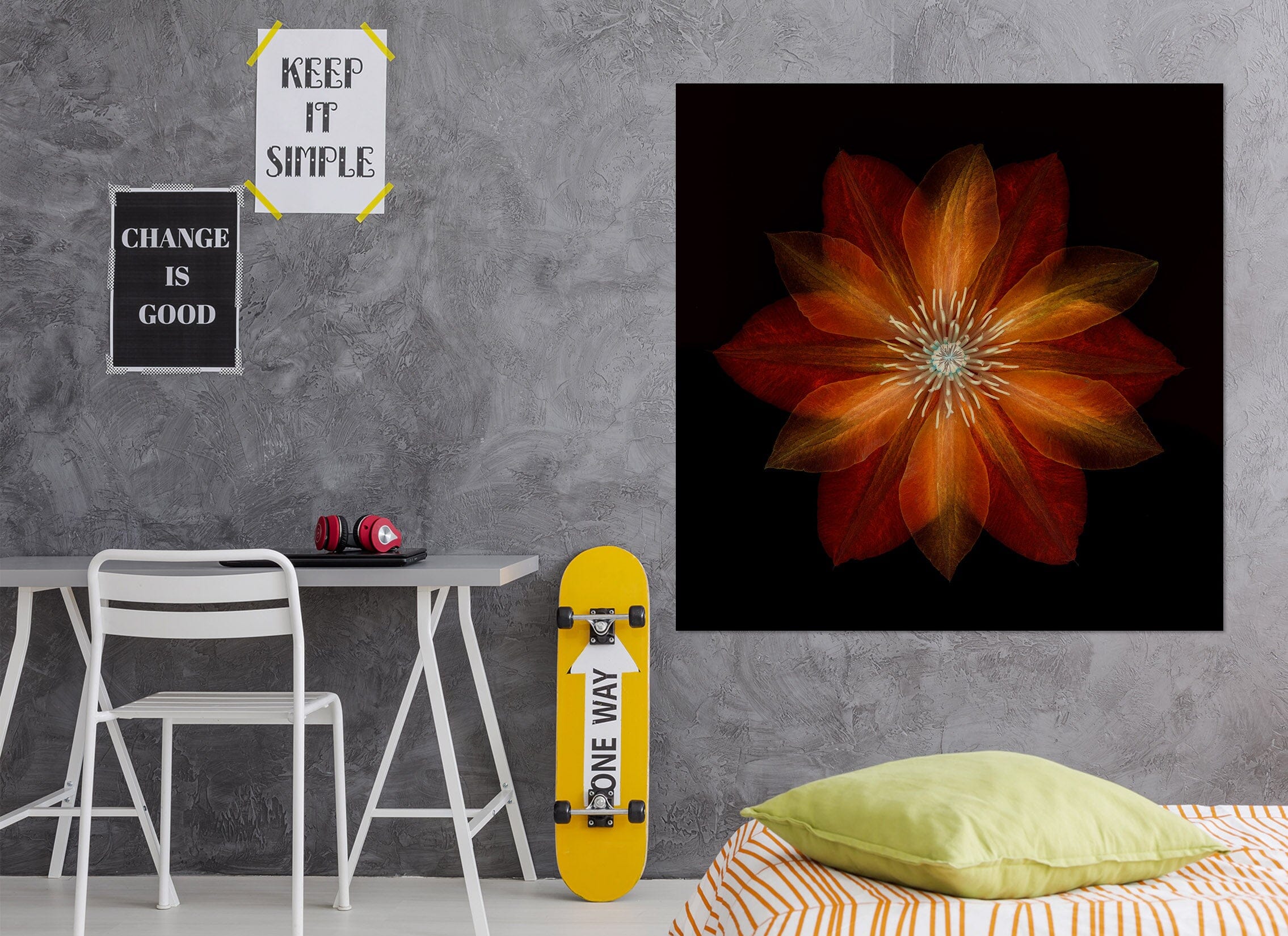 3D Fire Red Flower 025 Assaf Frank Wall Sticker Wallpaper AJ Wallpaper 2