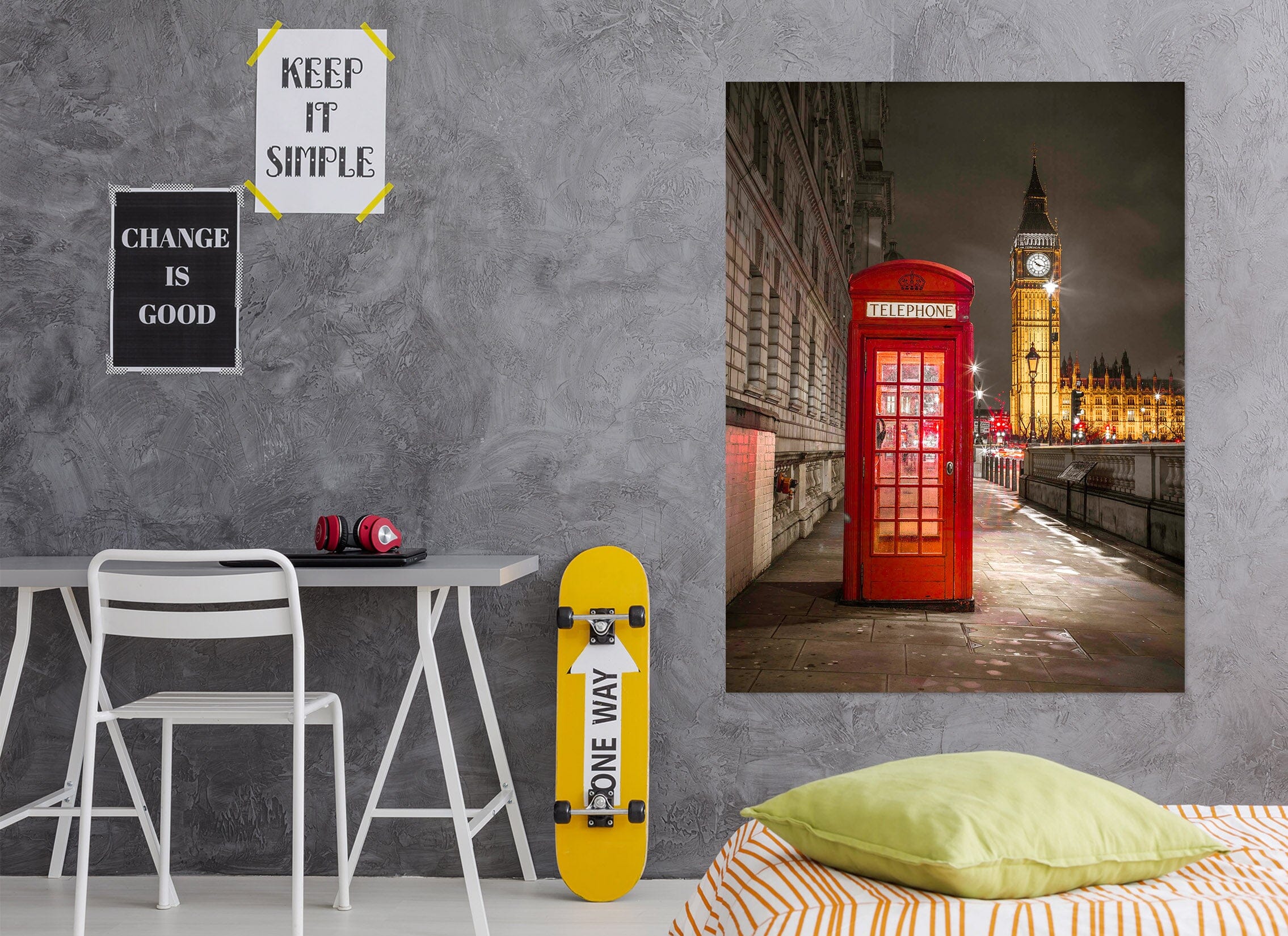 3D Red Phone Booth 053 Assaf Frank Wall Sticker Wallpaper AJ Wallpaper 2