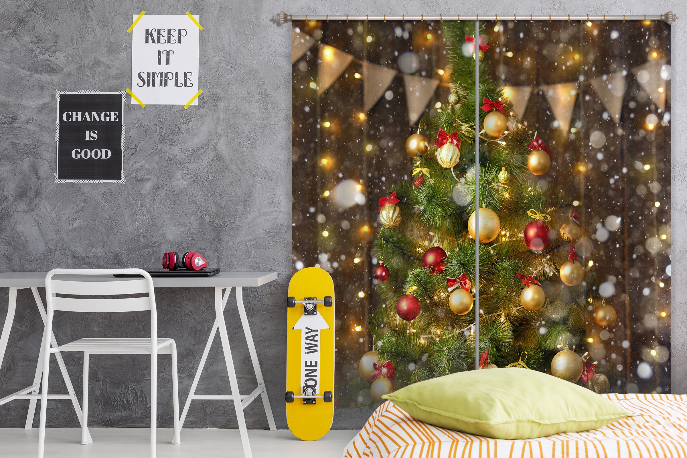 3D Tree 52070 Christmas Curtains Drapes Xmas