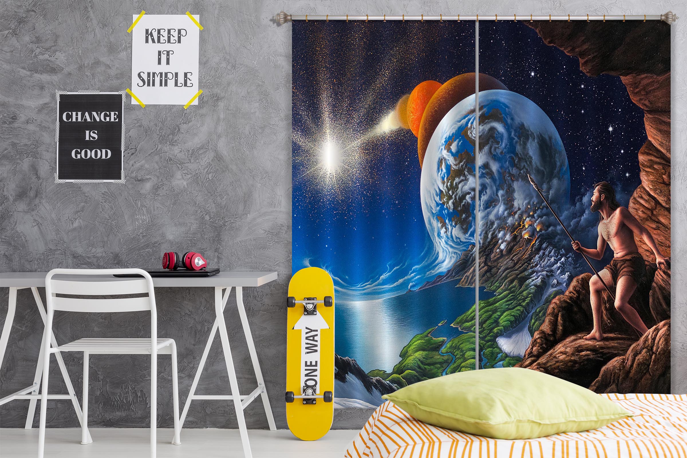 3D Earth Planet 86076 Jerry LoFaro Curtain Curtains Drapes