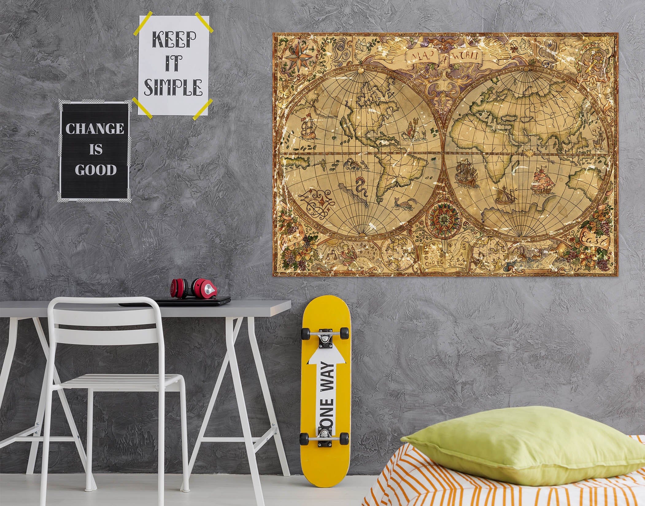 3D Precision Painting 229 World Map Wall Sticker Wallpaper AJ Wallpaper 2