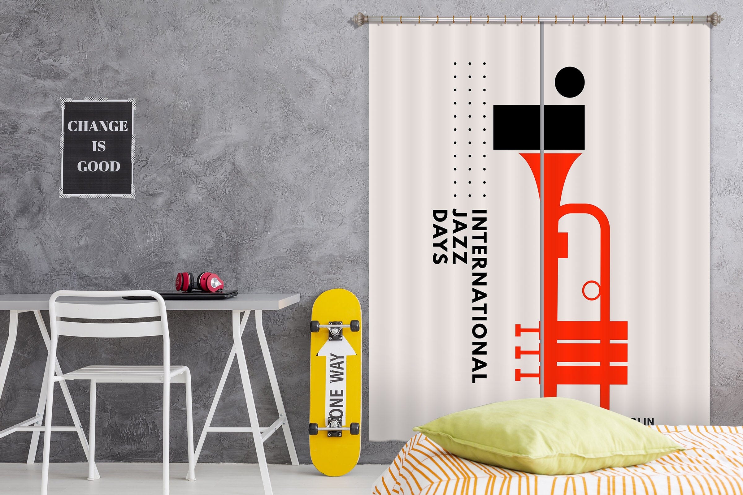 3D Red Trumpet 1057 Boris Draschoff Curtain Curtains Drapes Curtains AJ Creativity Home