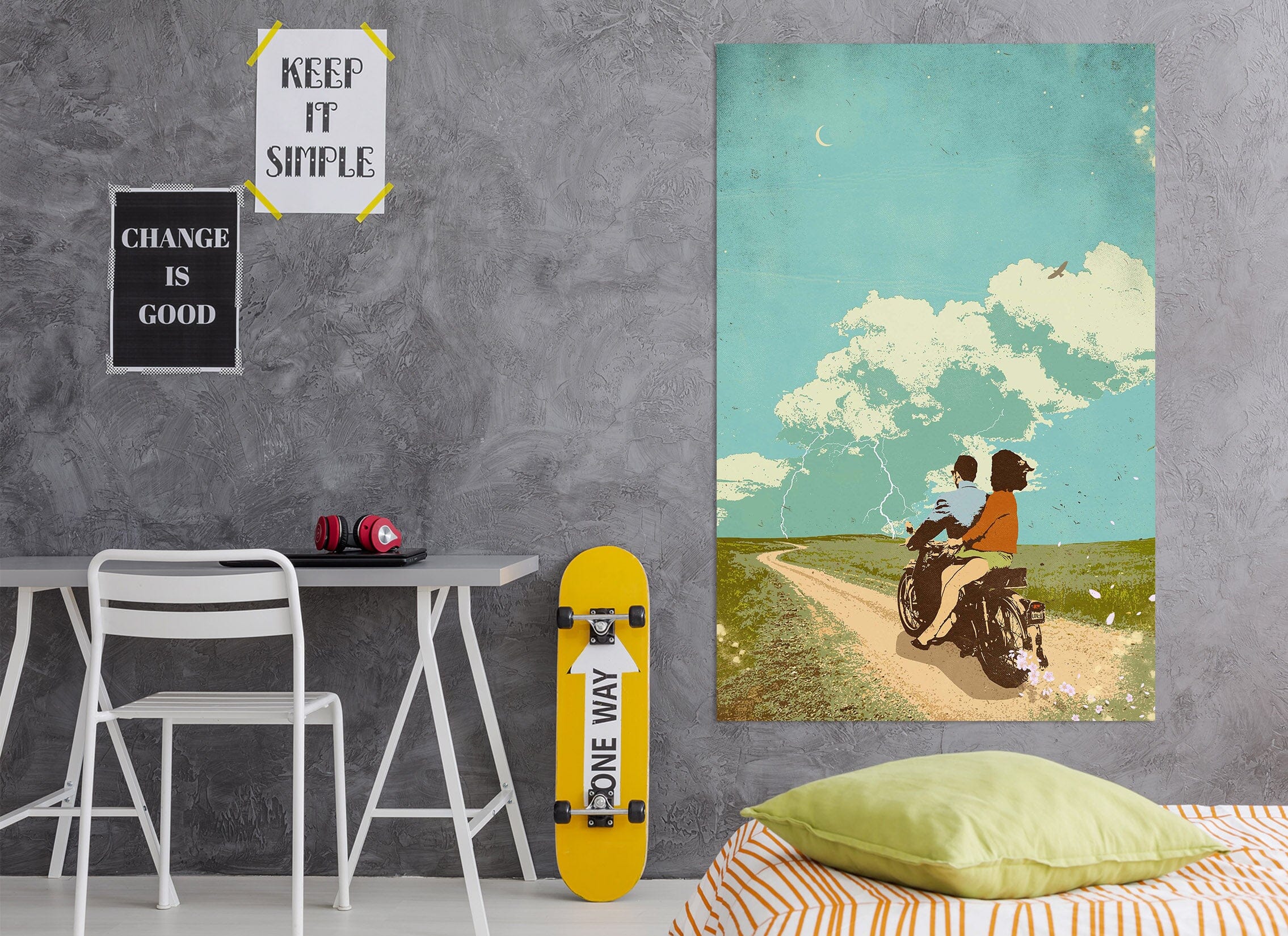 3D Motorcycle Travel 025 Showdeer Wall Sticker Wallpaper AJ Wallpaper 2