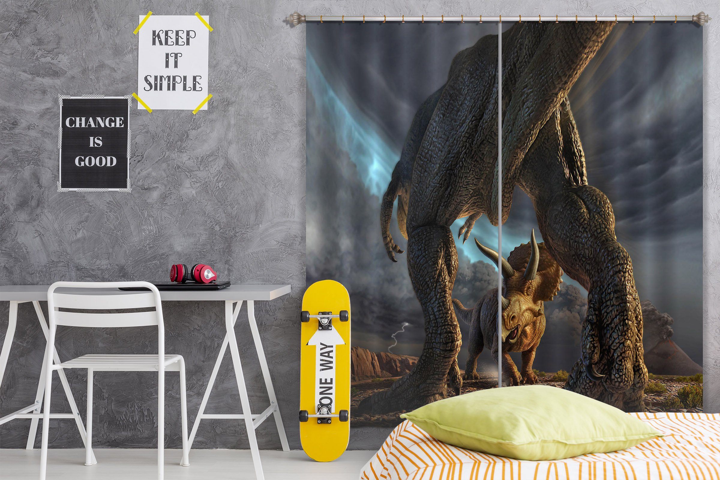 3D Beast Fight 063 Jerry LoFaro Curtain Curtains Drapes Curtains AJ Creativity Home