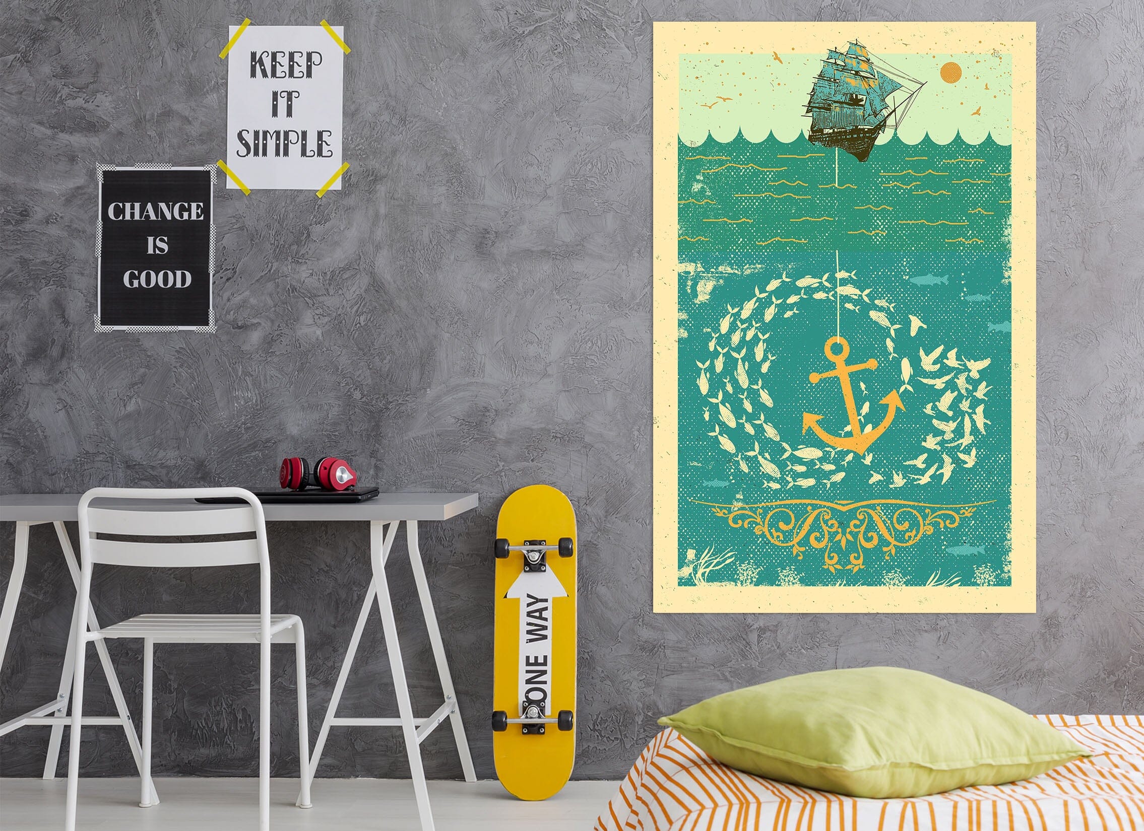 3D School Of Fish 016 Showdeer Wall Sticker Wallpaper AJ Wallpaper 2