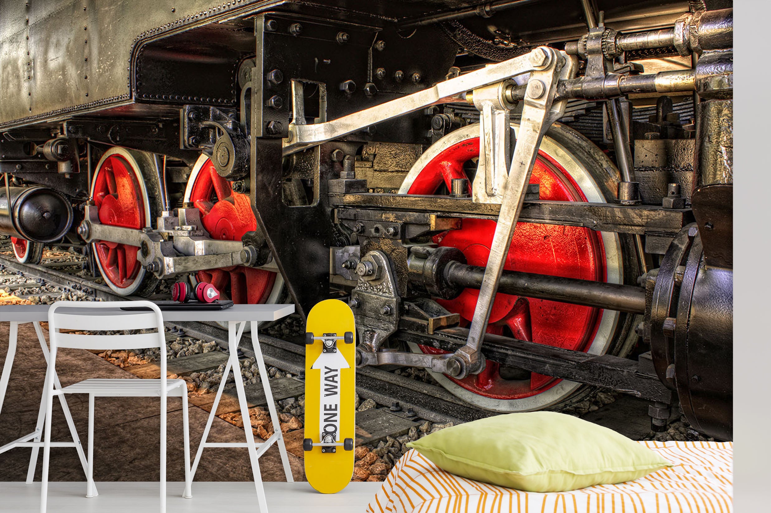 3D Transport Train 405 Vehicle Wall Murals