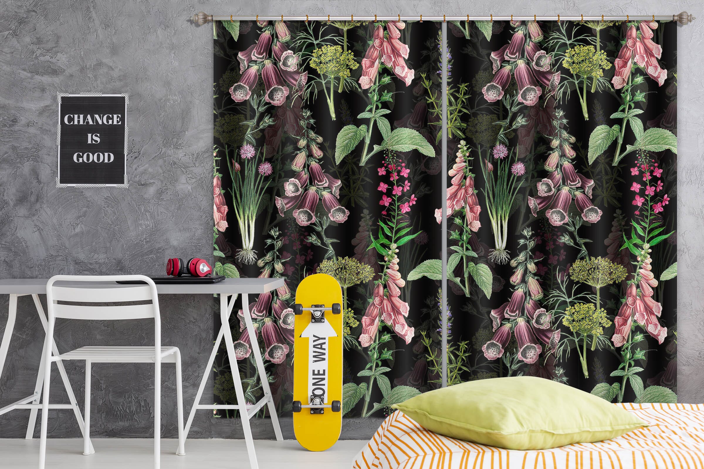 3D Purple Flower 265 Uta Naumann Curtain Curtains Drapes Curtains AJ Creativity Home