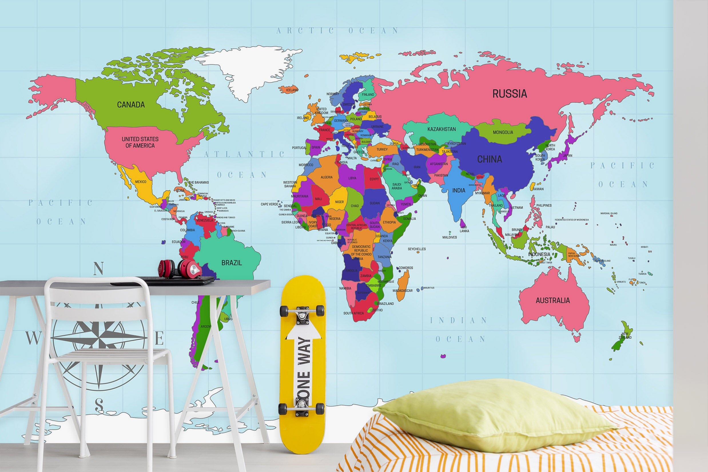 3D Color Art 2167 World Map Wall Murals Wallpaper AJ Wallpaper 2