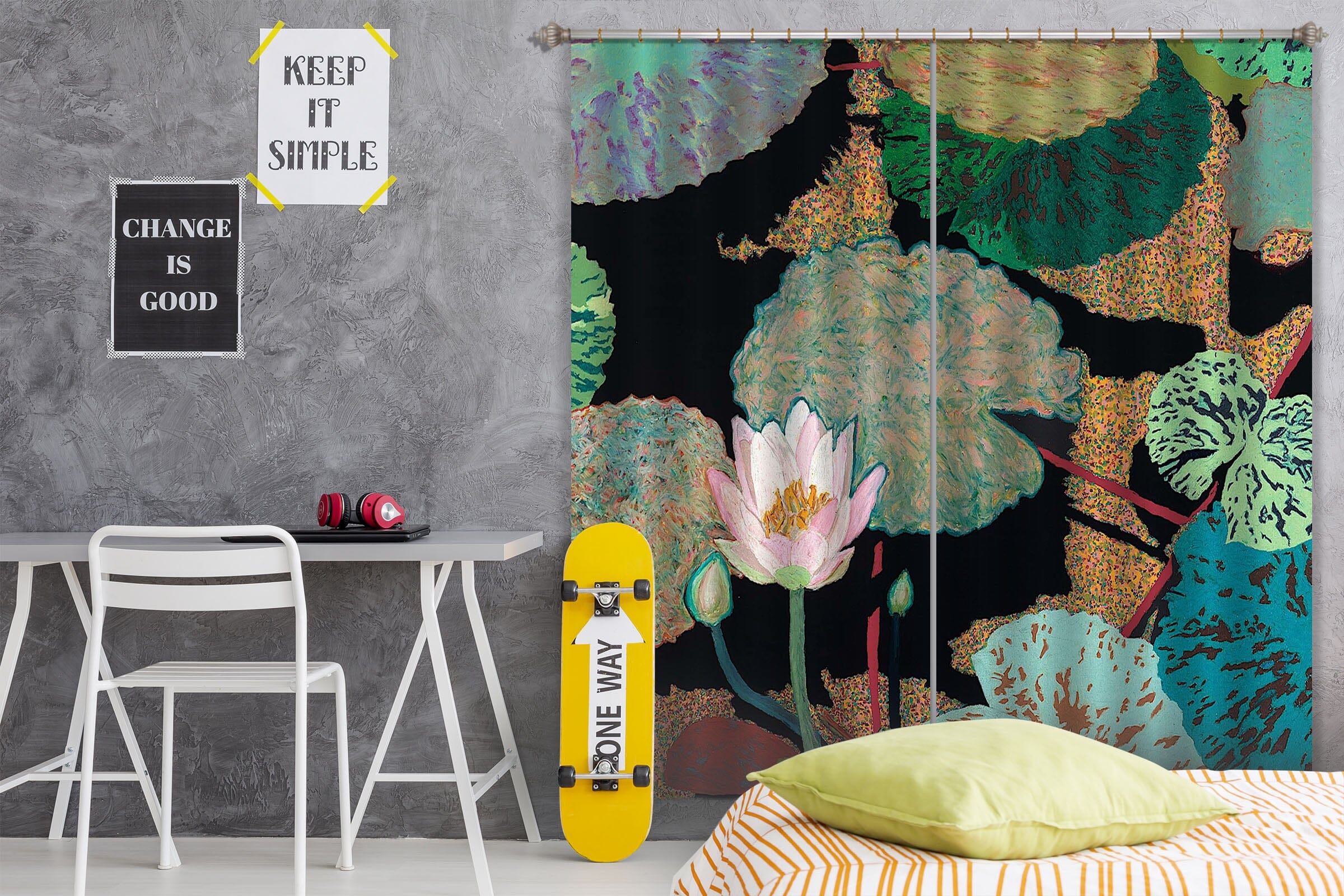 3D Lotus Pond 286 Allan P. Friedlander Curtain Curtains Drapes Curtains AJ Creativity Home