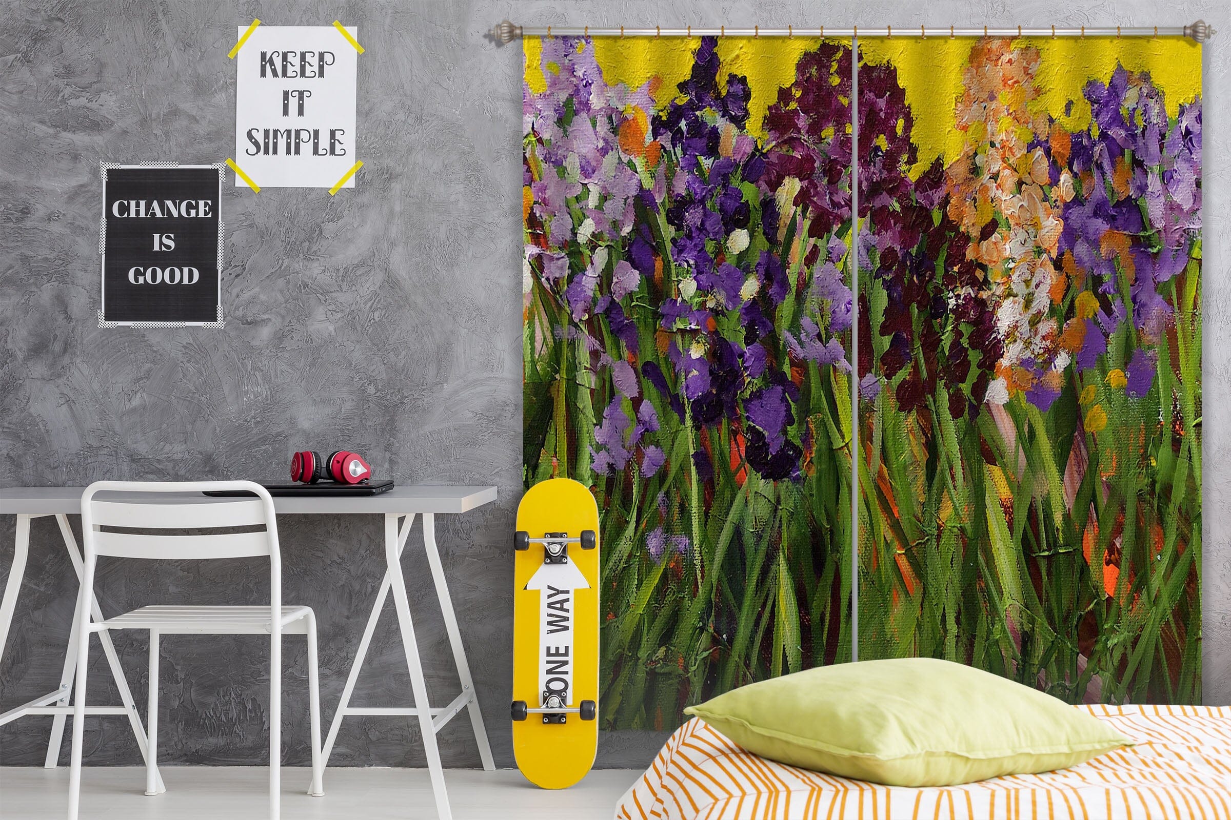 3D Purple Wild Flower 261 Allan P. Friedlander Curtain Curtains Drapes Curtains AJ Creativity Home
