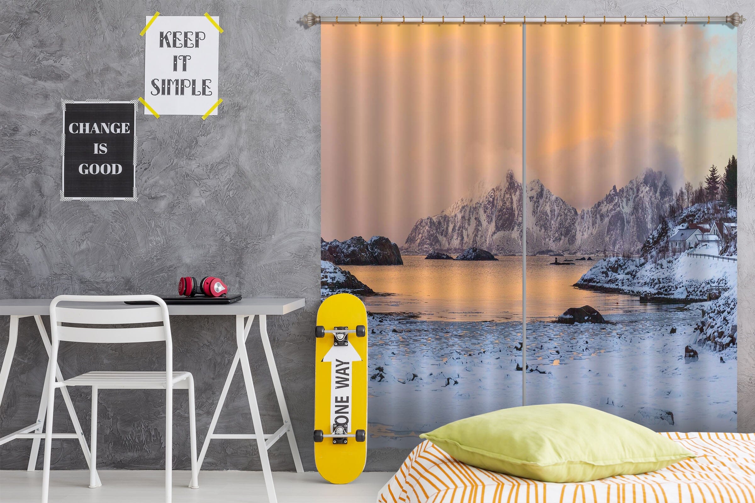 3D Snow Lake 119 Marco Carmassi Curtain Curtains Drapes Curtains AJ Creativity Home