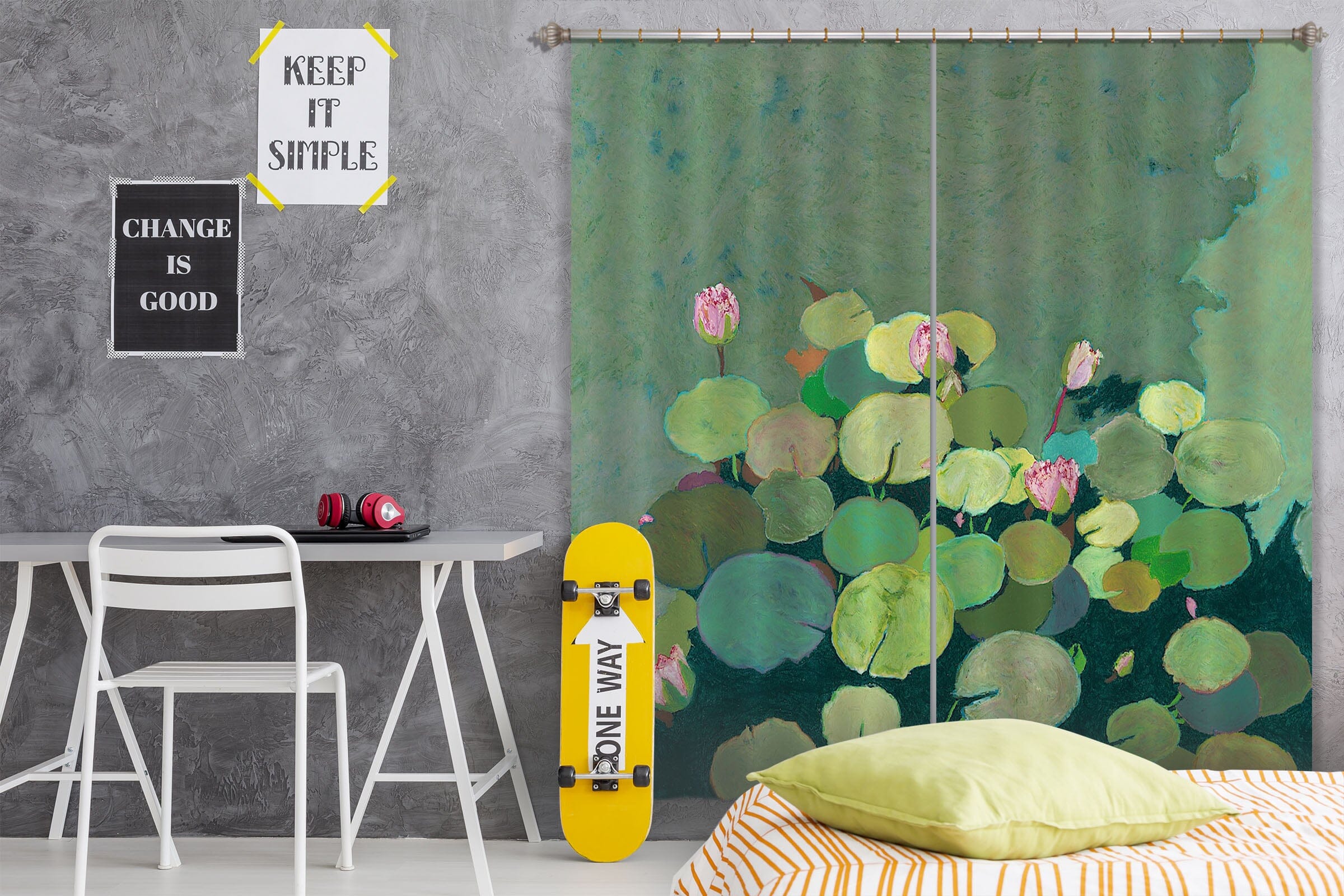 3D Lotus Pond 276 Allan P. Friedlander Curtain Curtains Drapes Curtains AJ Creativity Home
