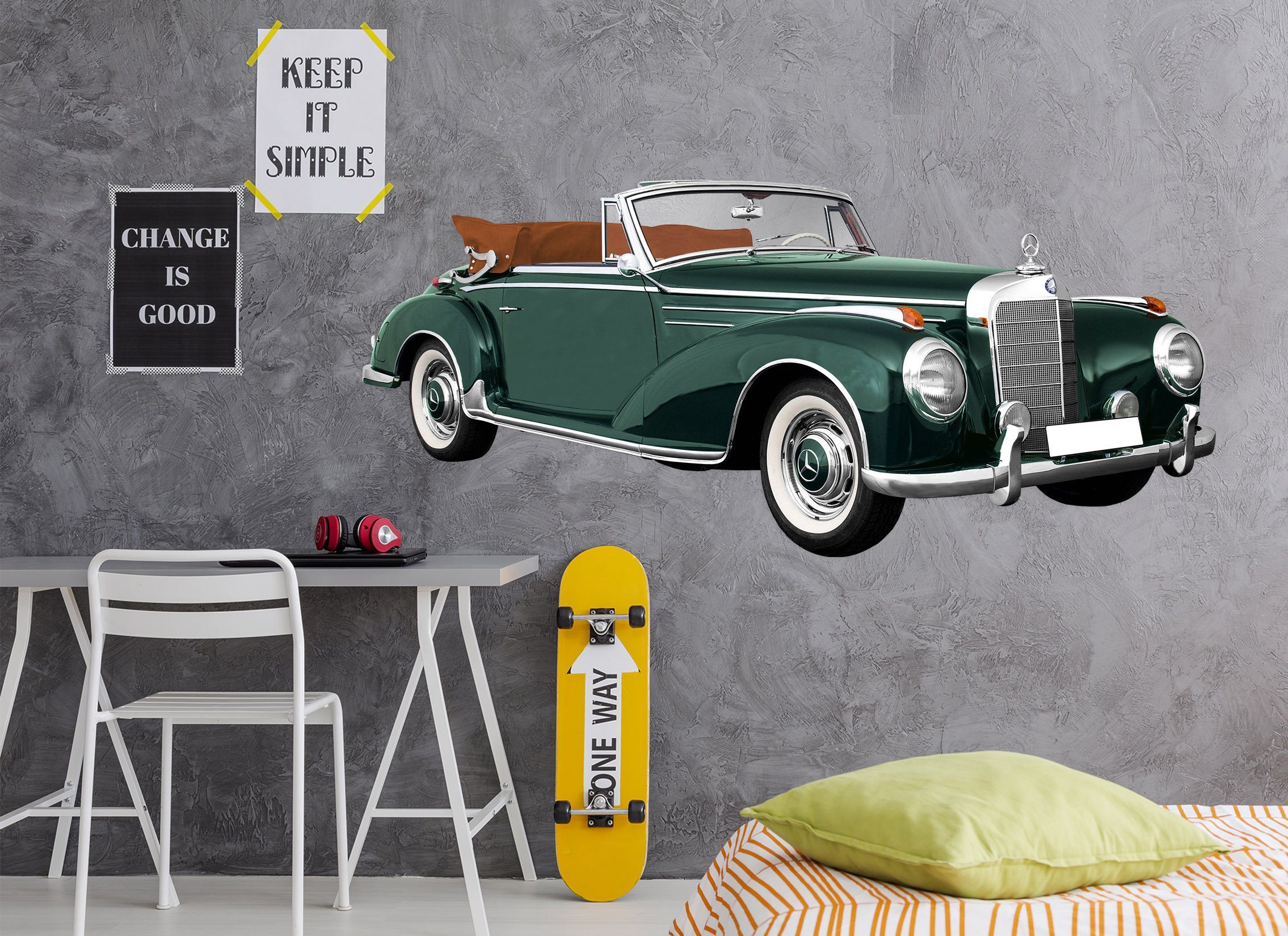 3D Mercedes-benz GREEN 0199 Vehicles Wallpaper AJ Wallpaper