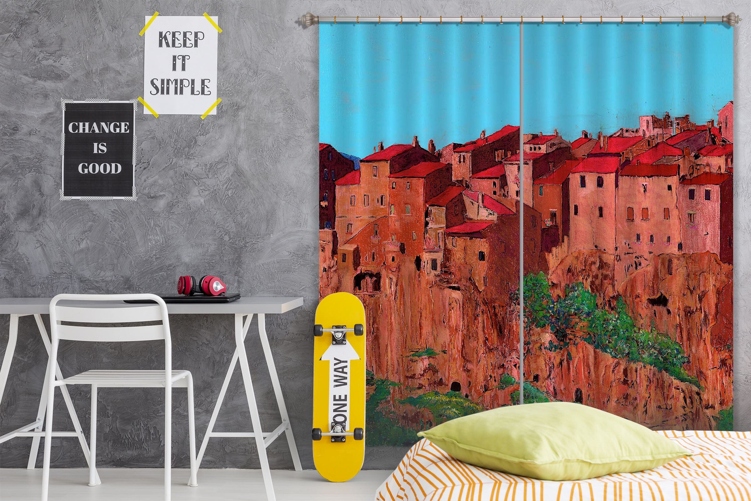 3D Red Village 102 Allan P. Friedlander Curtain Curtains Drapes Curtains AJ Creativity Home