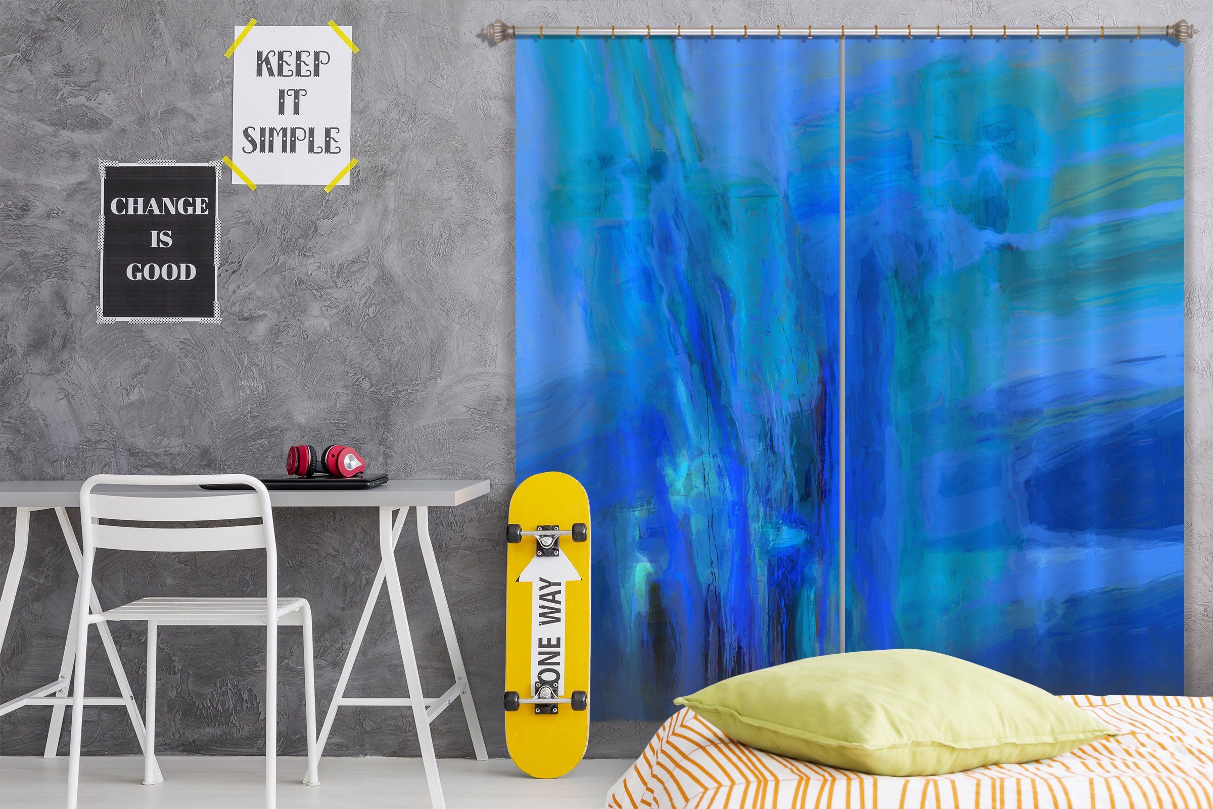 3D Blue Dream 060 Michael Tienhaara Curtain Curtains Drapes Curtains AJ Creativity Home