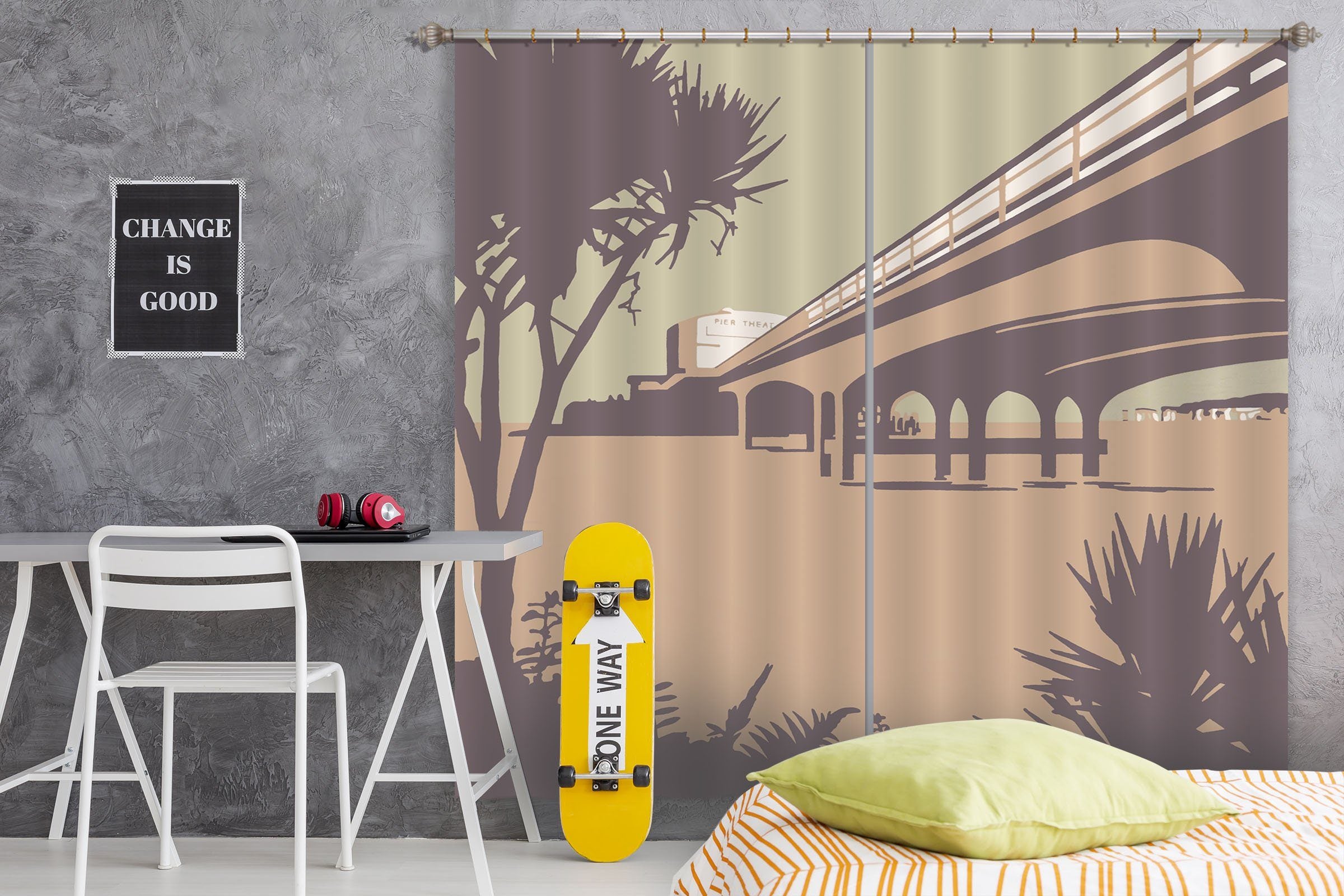 3D Bournemouth Pier Beaches 104 Steve Read Curtain Curtains Drapes Curtains AJ Creativity Home