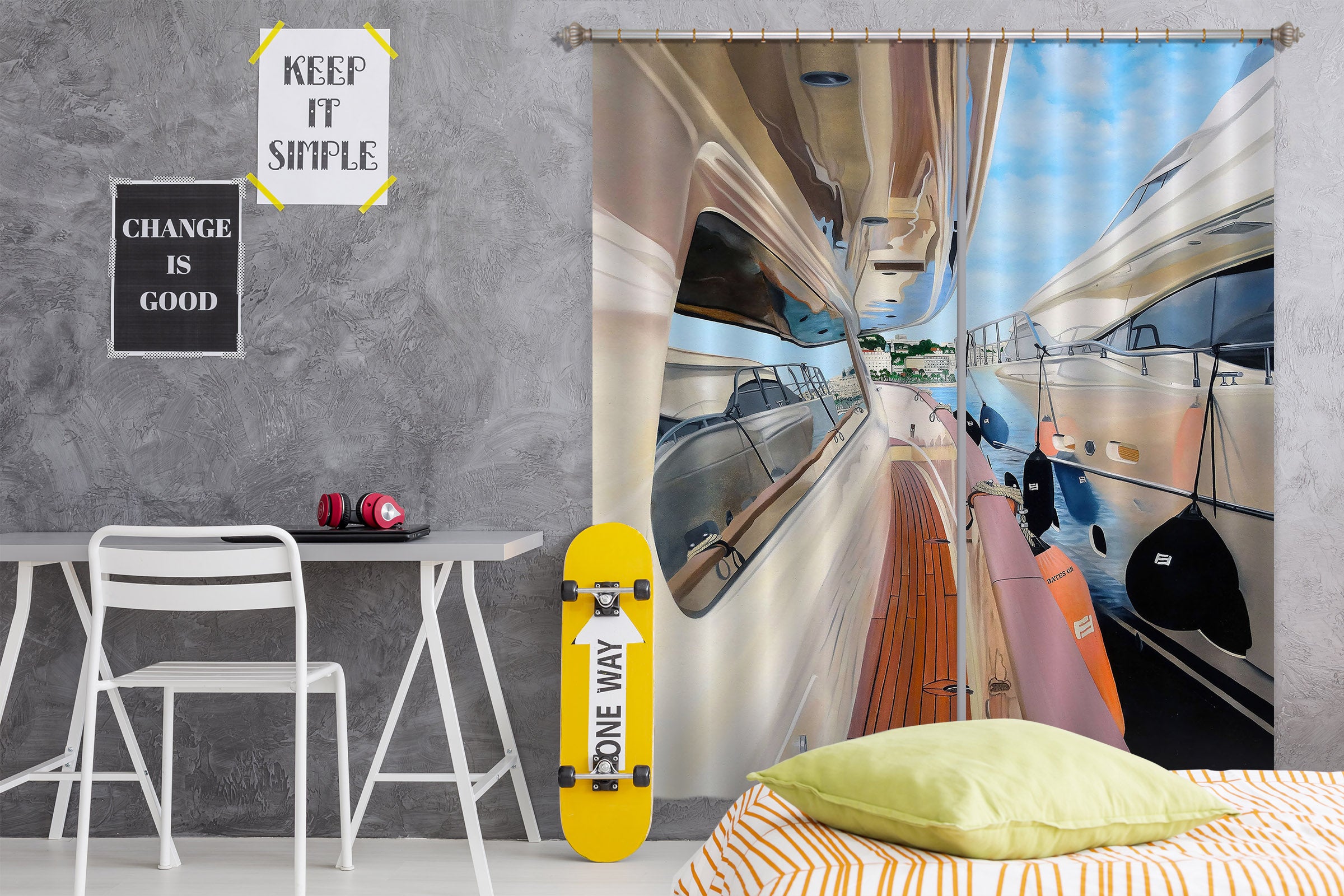 3D Ship Window 11003 Matthew Holden Bates Curtain Curtains Drapes