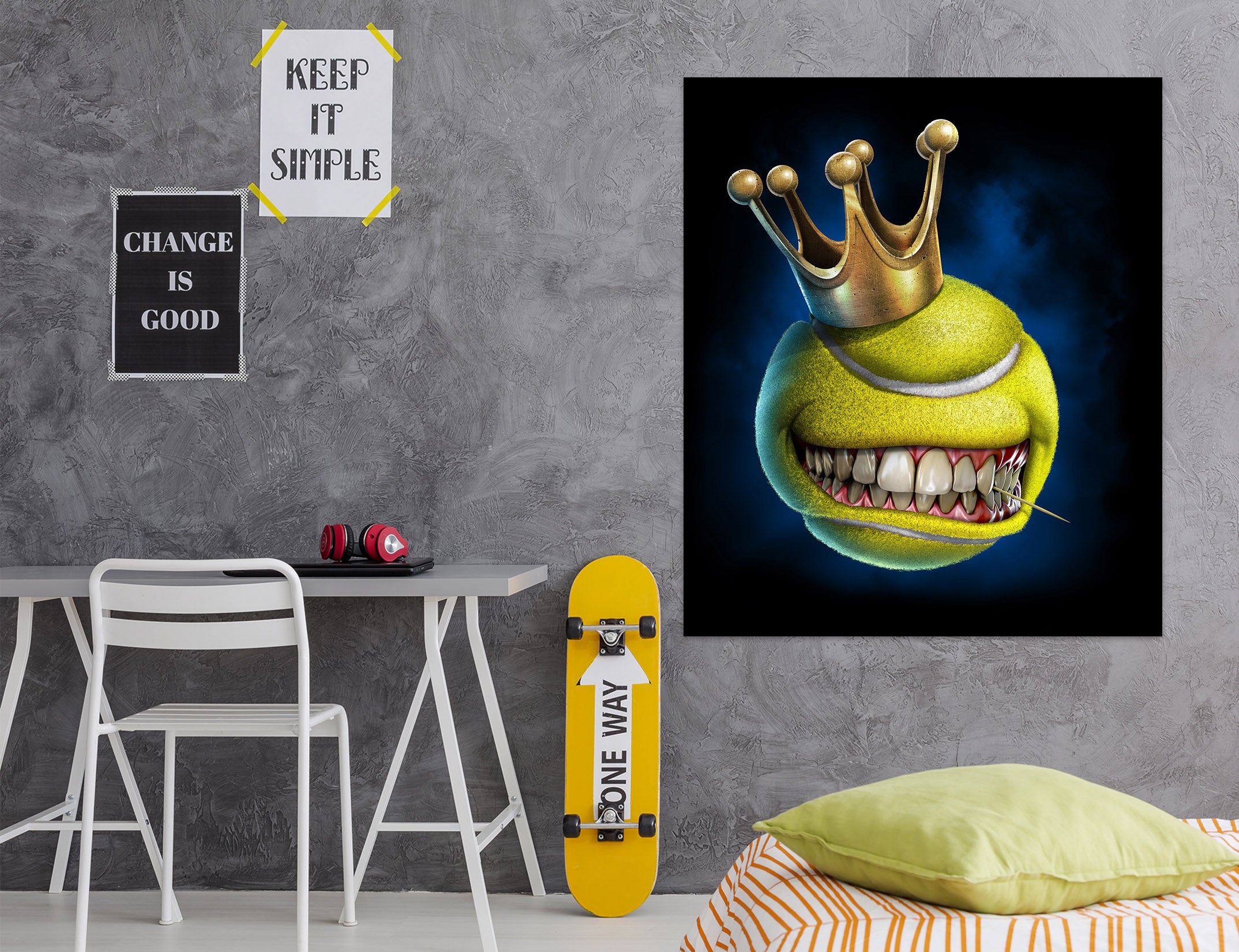 3D Crown Teeth Tennis 5109 Tom Wood Wall Sticker