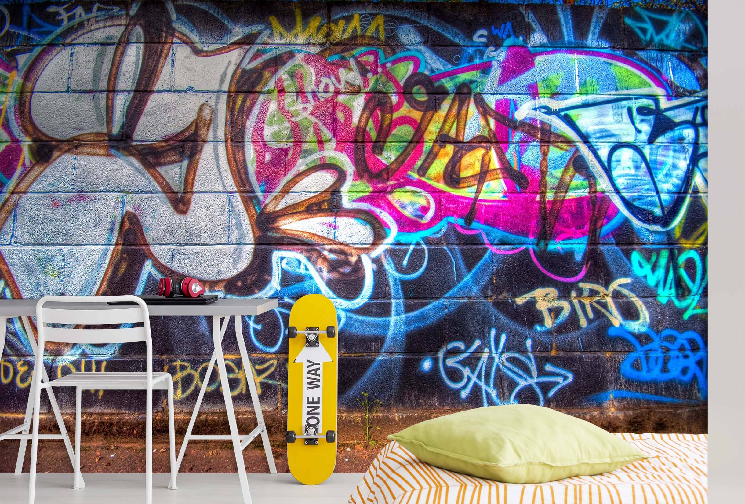 3D Graffiti Wall 041 Wall Murals Wallpaper AJ Wallpaper 2