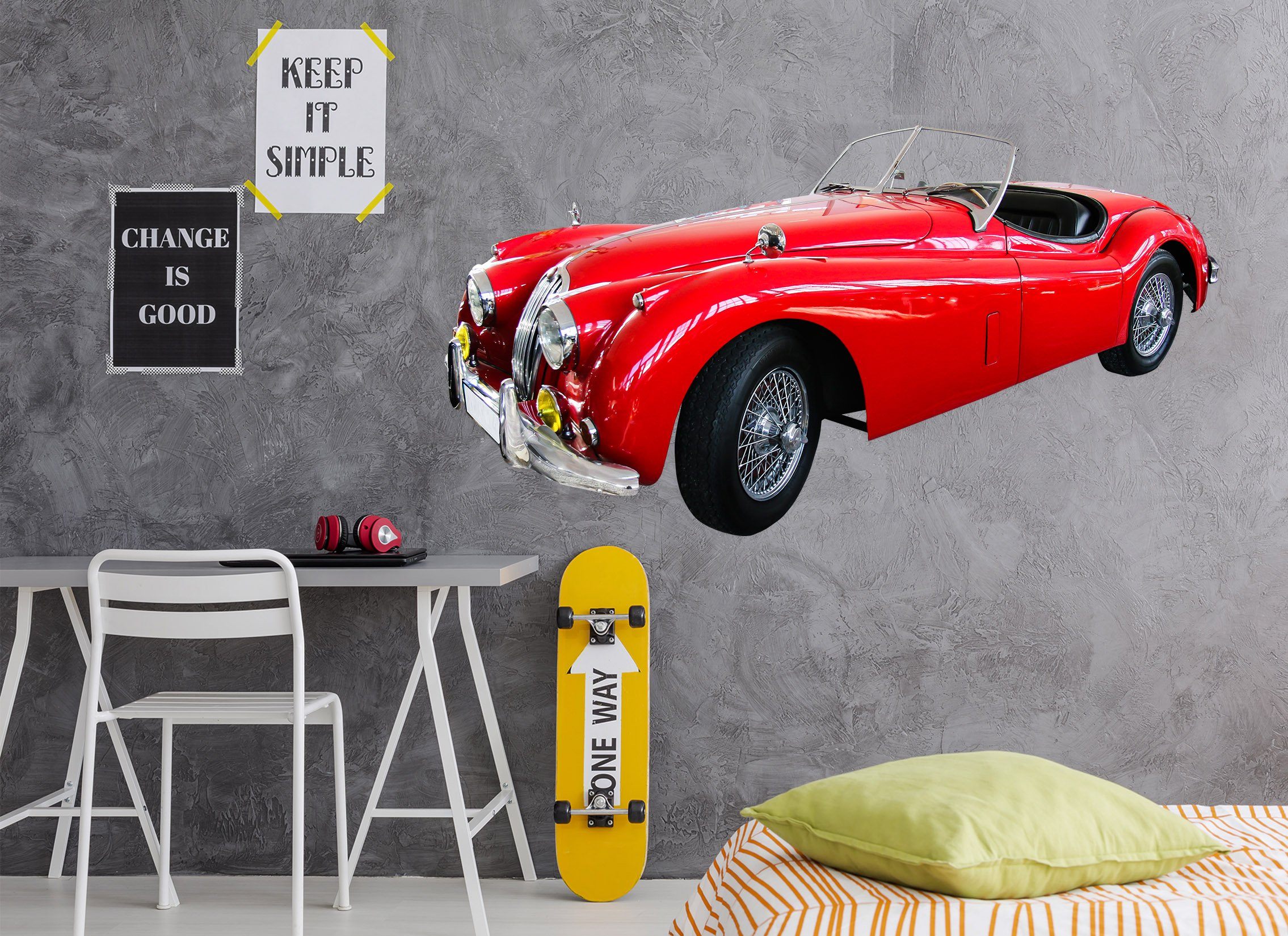 3D Traffic Red Hood 0242 Vehicles Wallpaper AJ Wallpaper