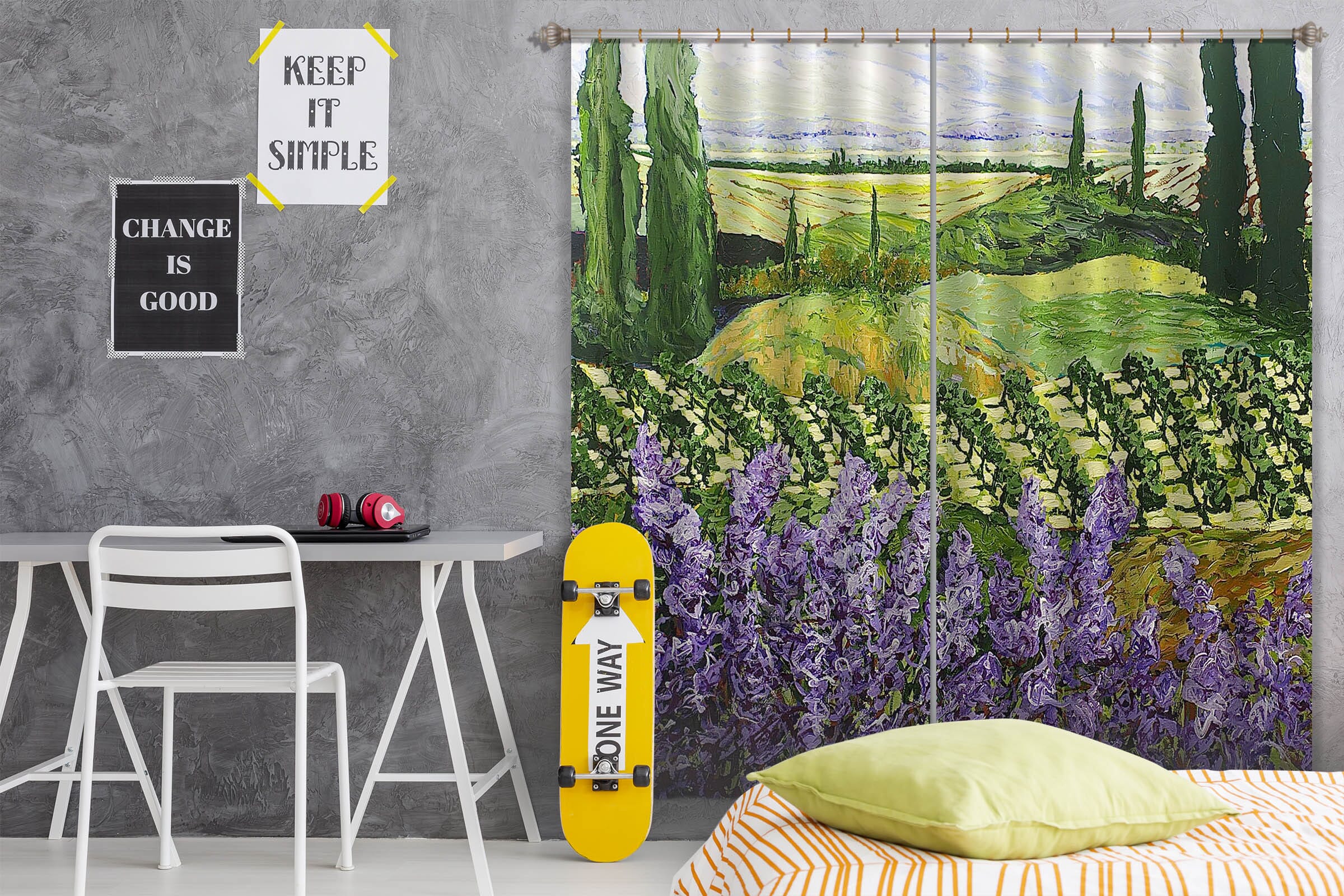 3D Purple Flowers 121 Allan P. Friedlander Curtain Curtains Drapes Curtains AJ Creativity Home