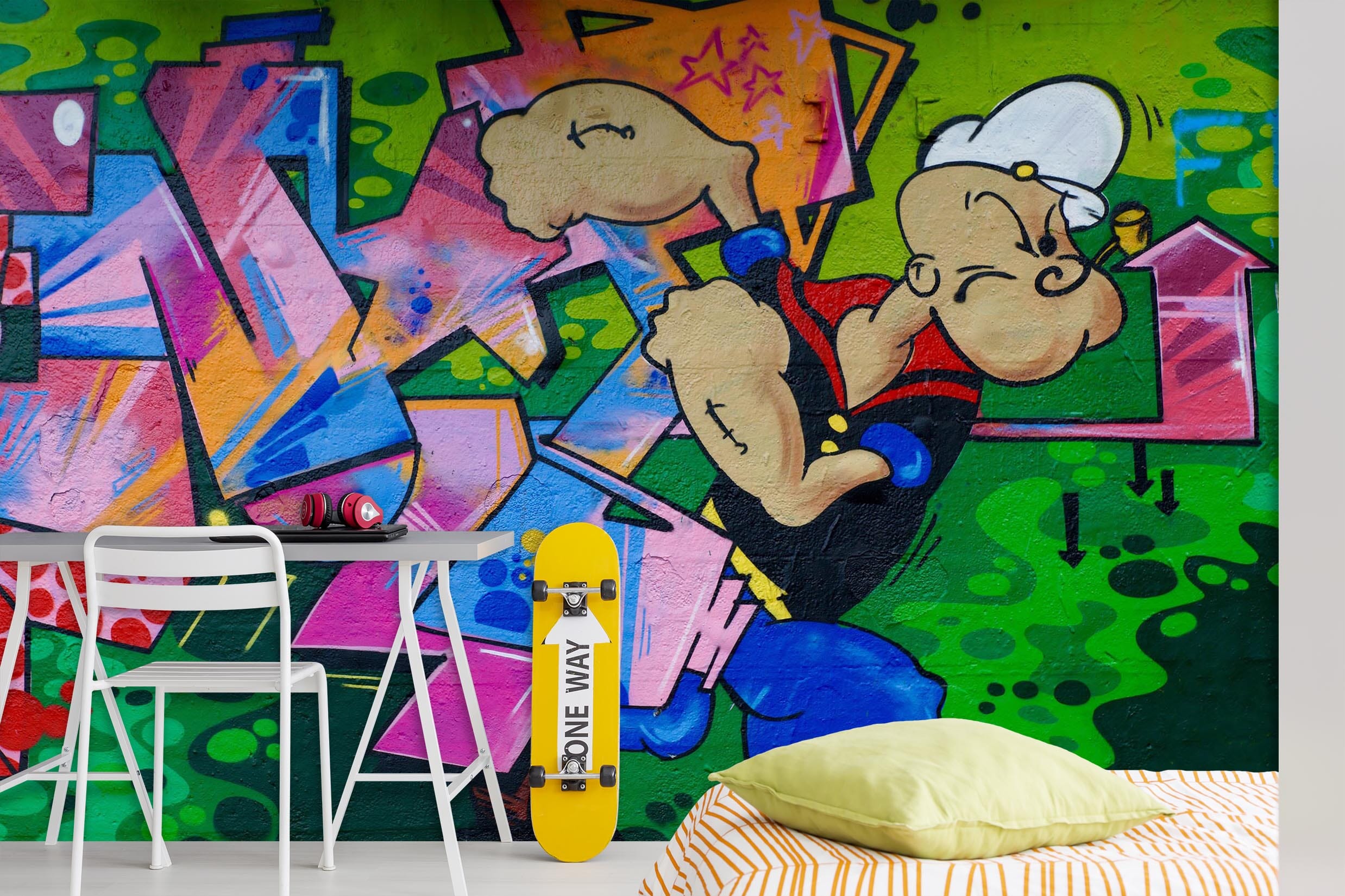 3D Popeye Graffiti 138 Wall Murals Wallpaper AJ Wallpaper 2