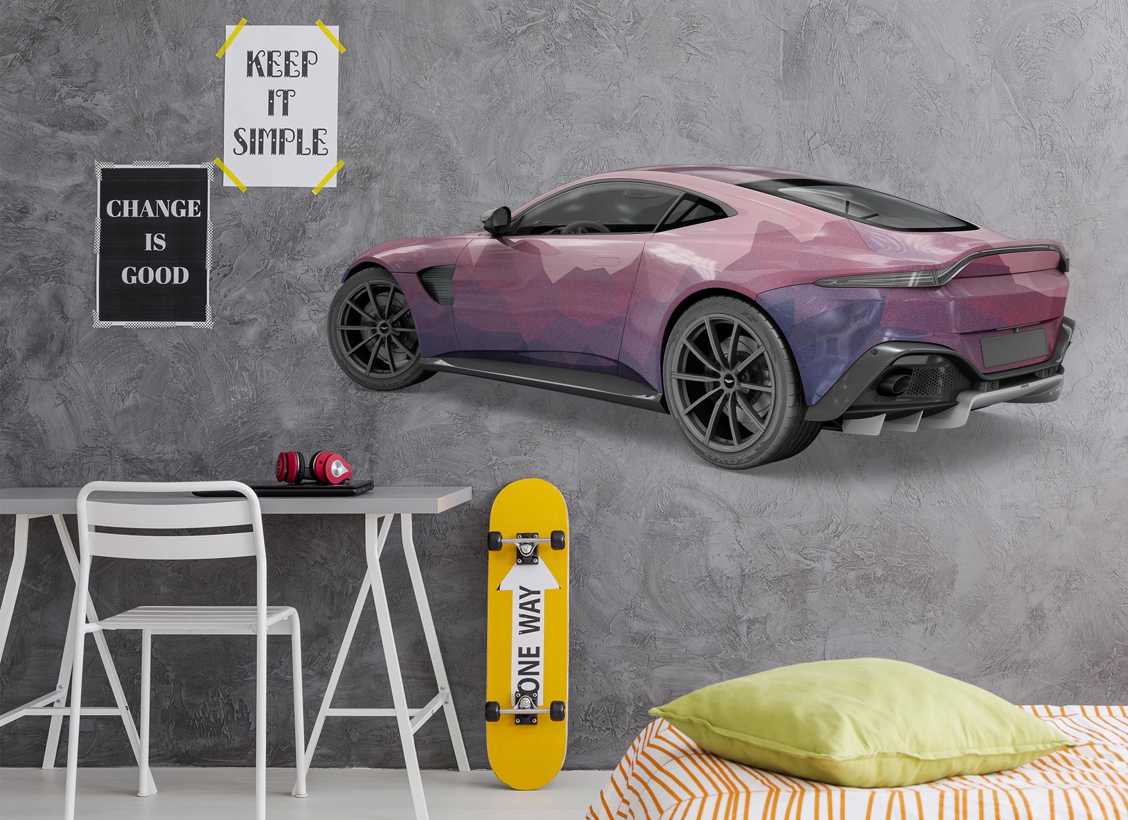 3D Purple Supercar 261 Vehicles Wallpaper AJ Wallpaper